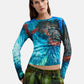 Maglione A Girocollo Donna Desigual Collaborazione M. C. Lacroix, Motivo astratto, Fit regular, Maglia fine, Viscosa Lenzing EcoVero Pompom 26WWJF02