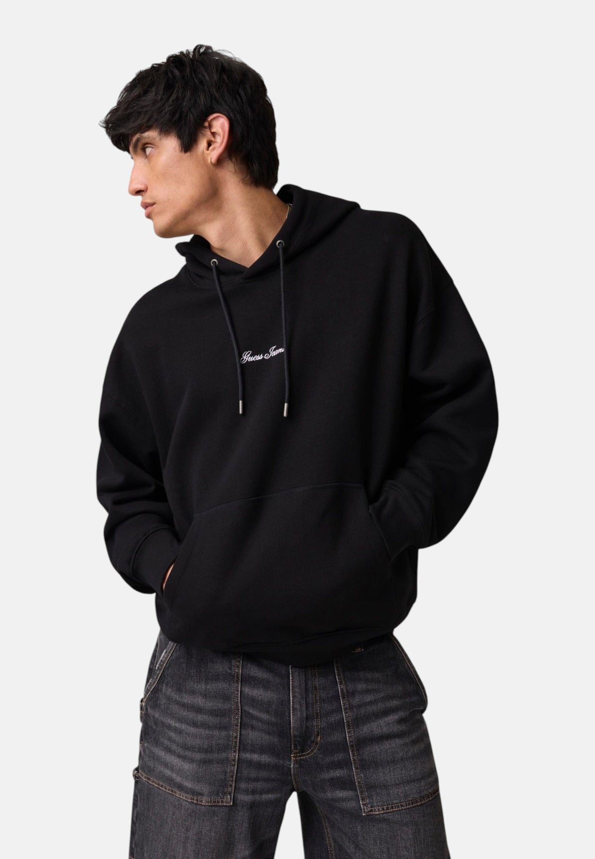 Felpa Con Cappuccio Uomo Guess Logo, Vestibilit� oversize, Logo piccolo Gj M6BQ13K5461