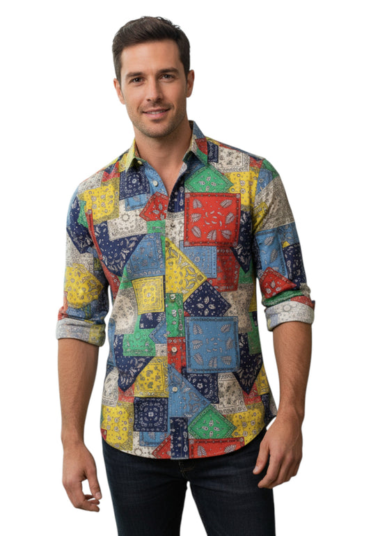 Camicia Manica lunga Uomo Manuel Ritz A Fantasia  3632E602L243344