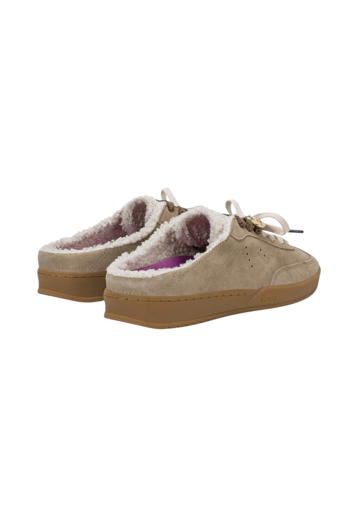 Sneakers Basse Donna Sun68 Stile Tennis, Suede, Sabot, Charm Logato California Sabot Woman Z46256