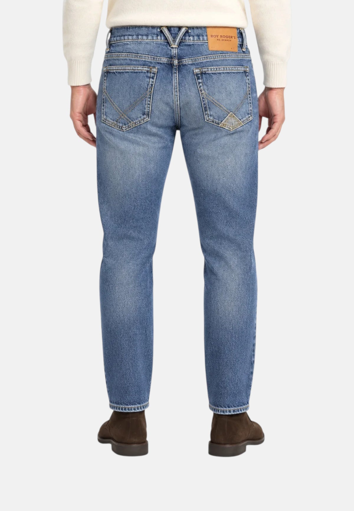 Jeans Carrot Fit Uomo Roy Roger's Denim di cotone elasticizzato, lavaggio Alabama, linea Re-Search Dapper Re-Search RSC002D6123257