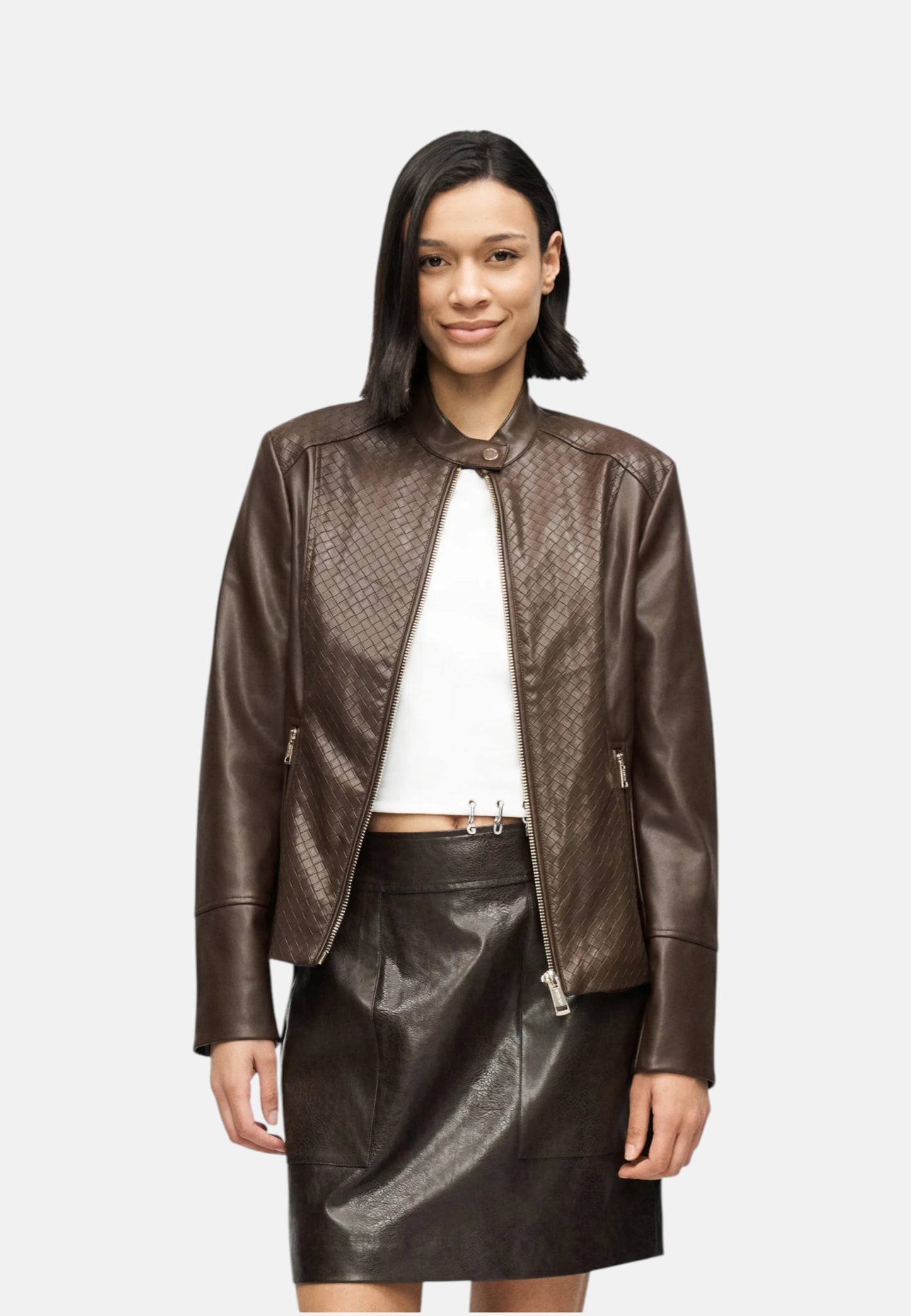 Giacca In Pelle Sintetica Donna Guess  Claudine Biker W6RL52WL850