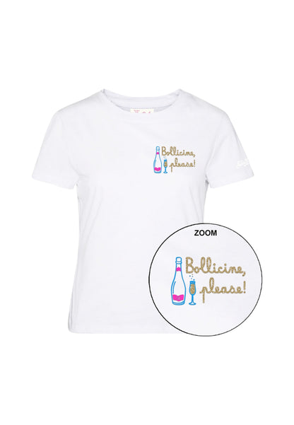 T-Shirt Manica Corta Donna Mc2 Saint Barth Bollicine Please Embroidery Emilie EMI0001