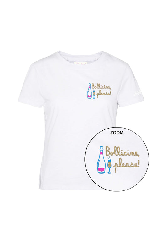 T-Shirt Manica Corta Donna Mc2 Saint Barth Bollicine Please Embroidery Emilie EMI0001