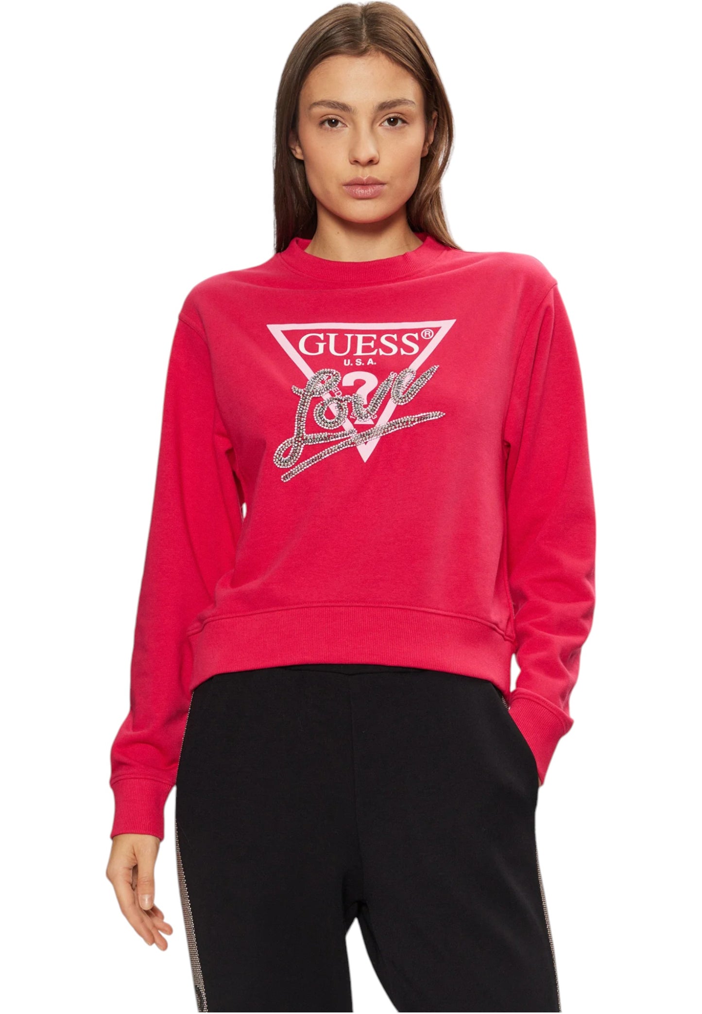 Felpa A Girocollo Donna Guess  Love Triangle