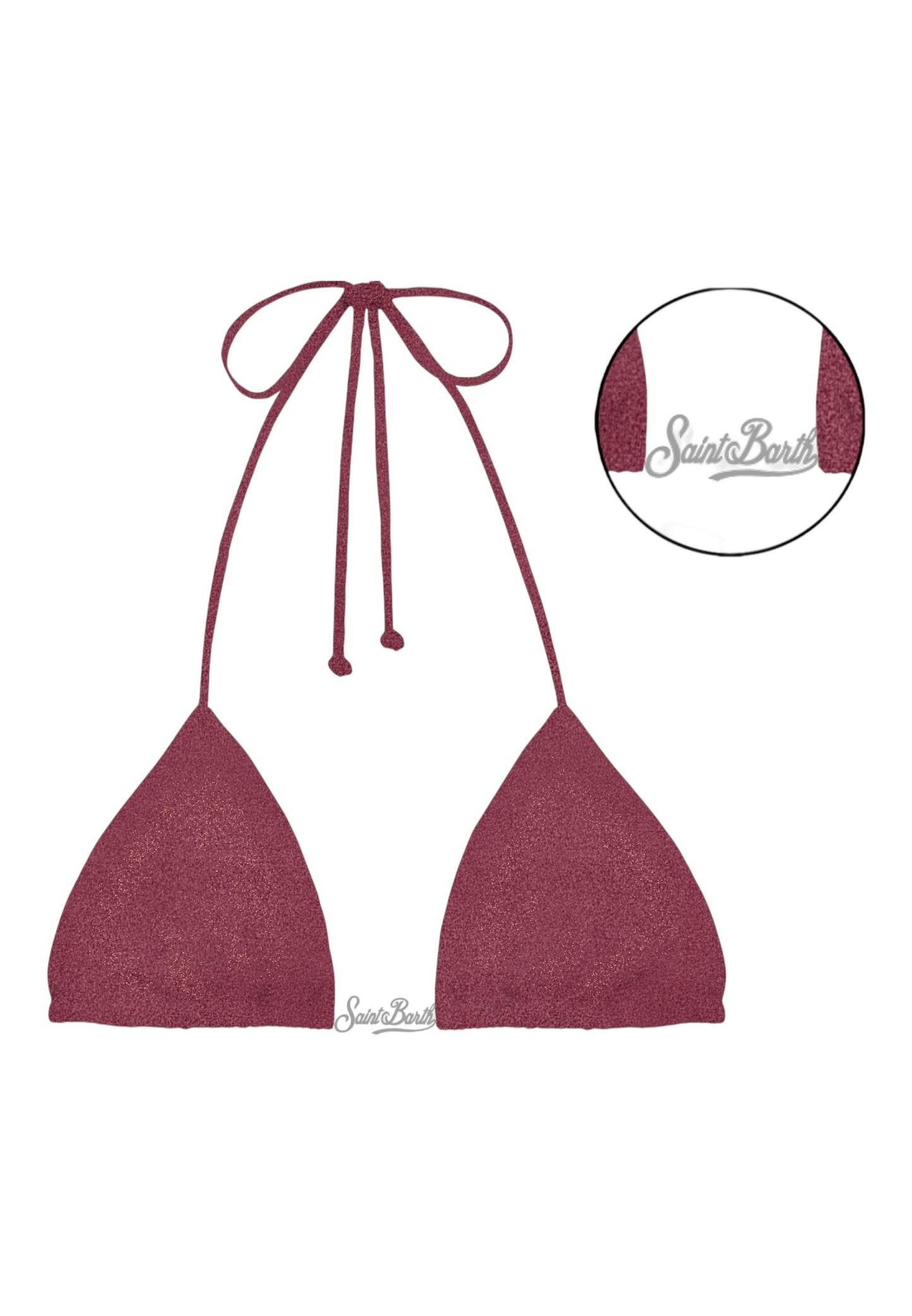 Bikini Pezzo Sopra Donna Mc2 Saint Barth Triangle Con Placca Centrale, Regolabile, Shiny SB Leah Plate LEH00014
