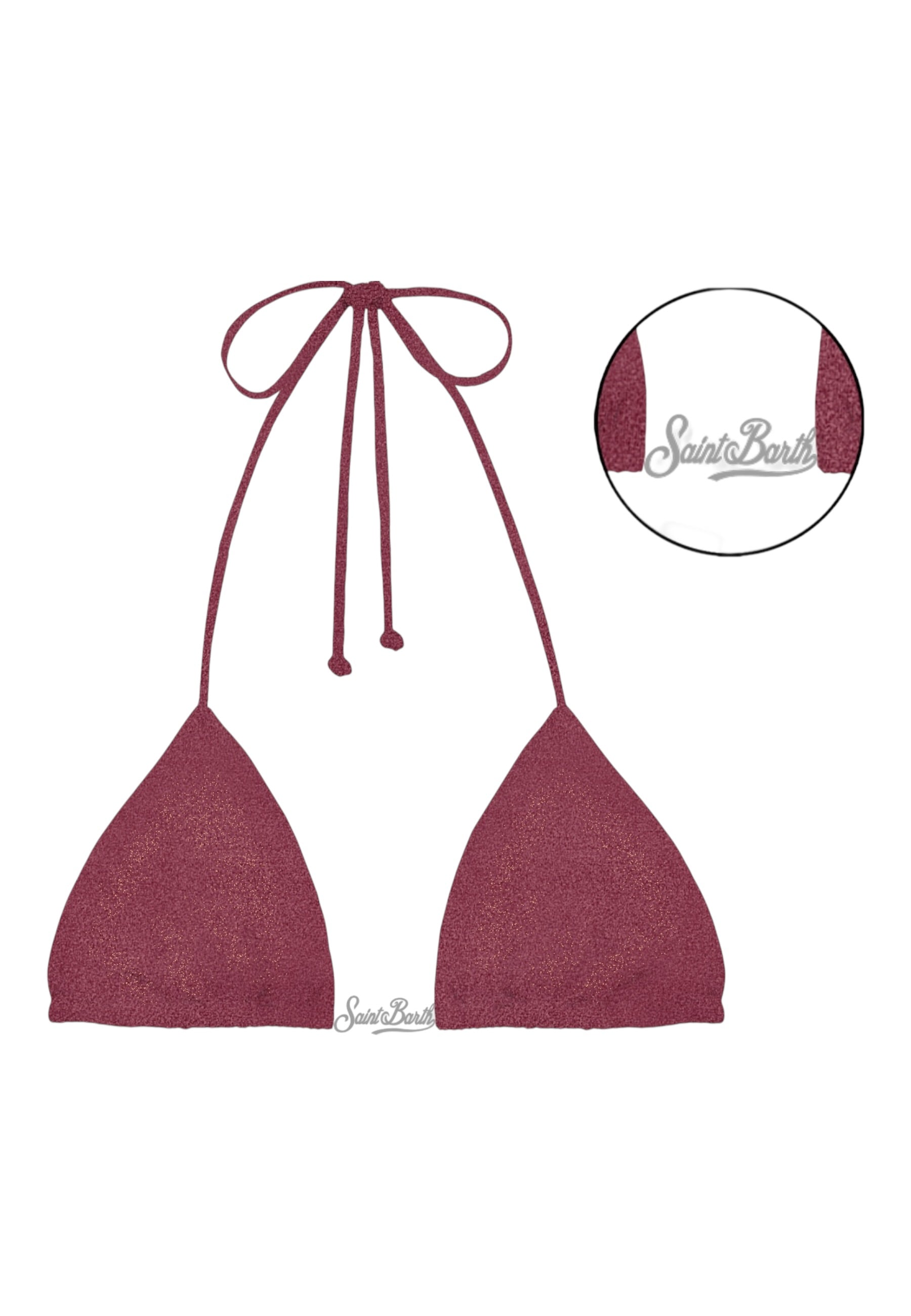 Bikini Pezzo Sopra Donna Mc2 Saint Barth Triangle Con Placca Centrale, Regolabile, Shiny SB Leah Plate LEH00014