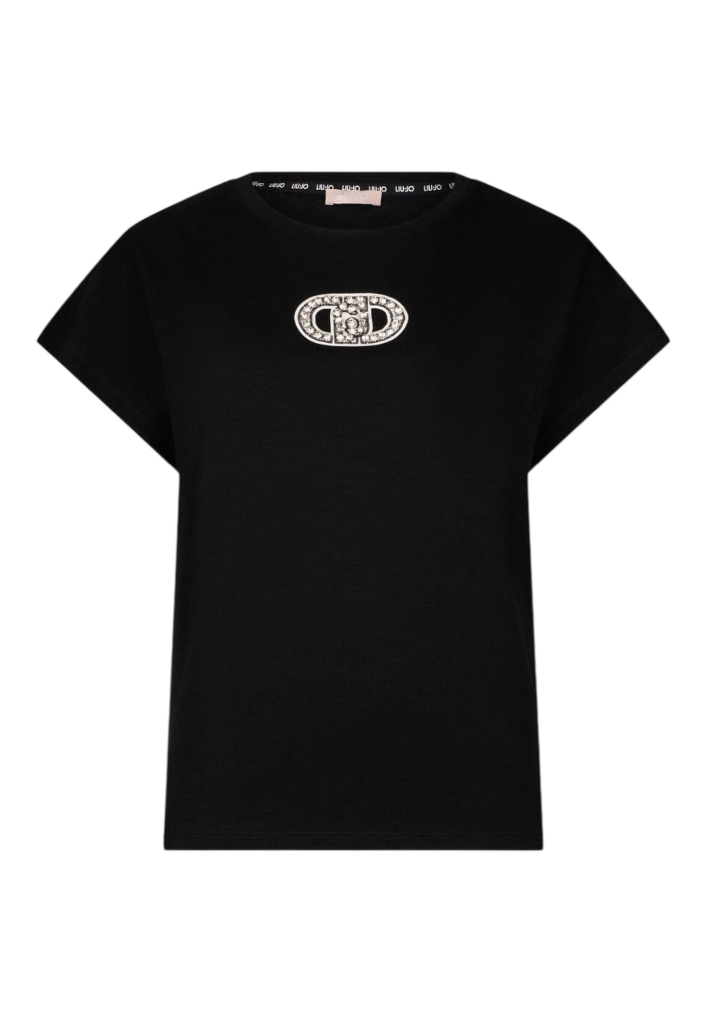 T-Shirt Manica Corta Donna Liu Jo Logo Strass Eco Line TA6164JS870