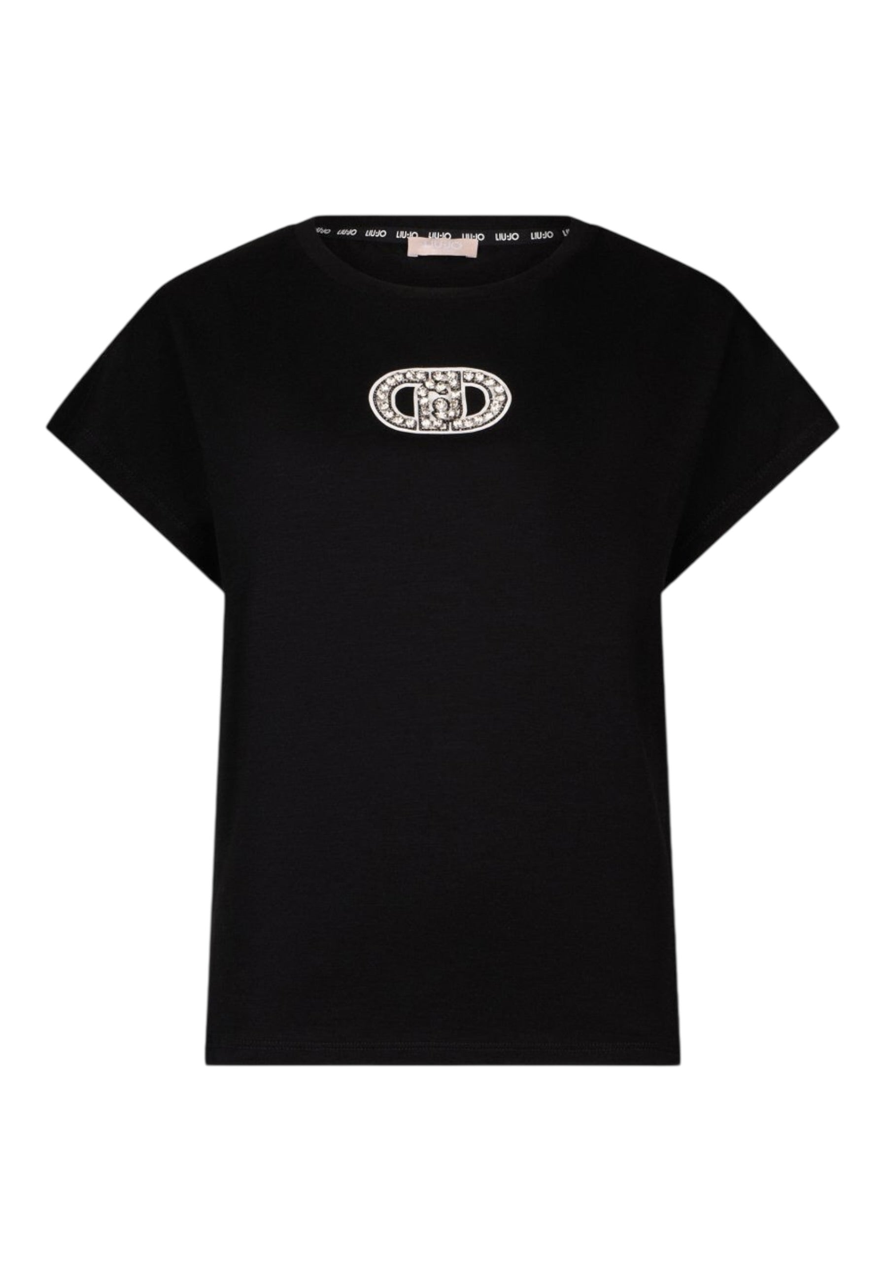 T-Shirt Manica Corta Donna Liu Jo Logo Strass Eco Line TA6164JS870