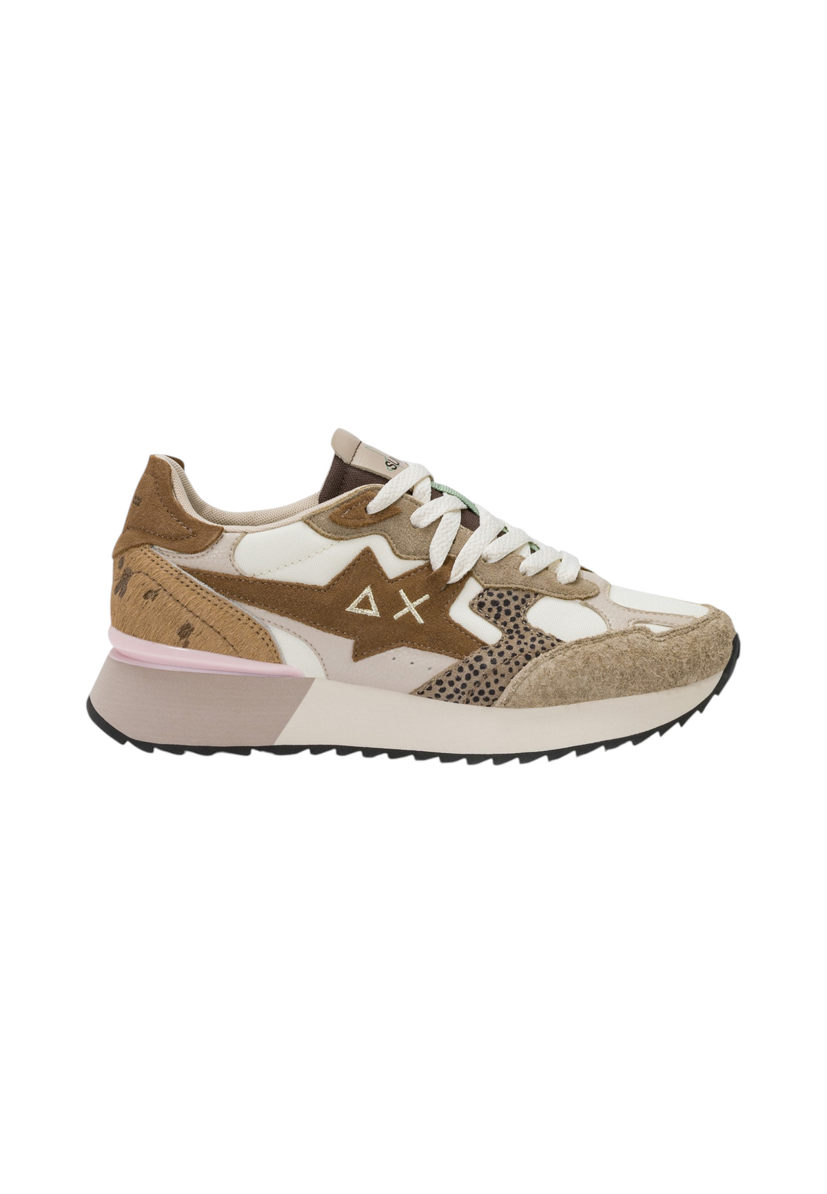 Sneakers Basse Donna Sun68 Stile Running, Suede E Nylon Stargirl Multicolor Z46222