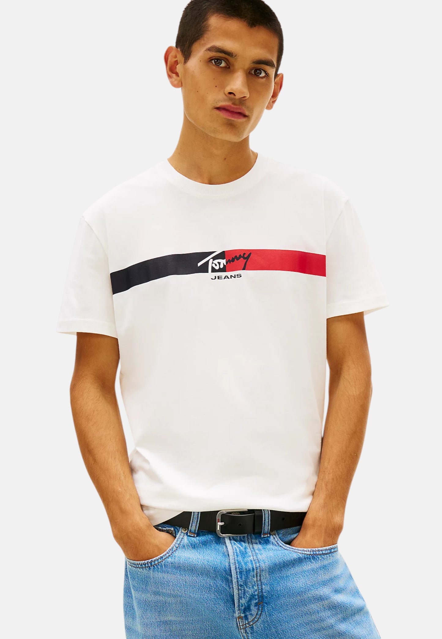 T-Shirt Manica Corta Uomo Tommy Jeans  Tjm Reg Signature S DM0DM22539