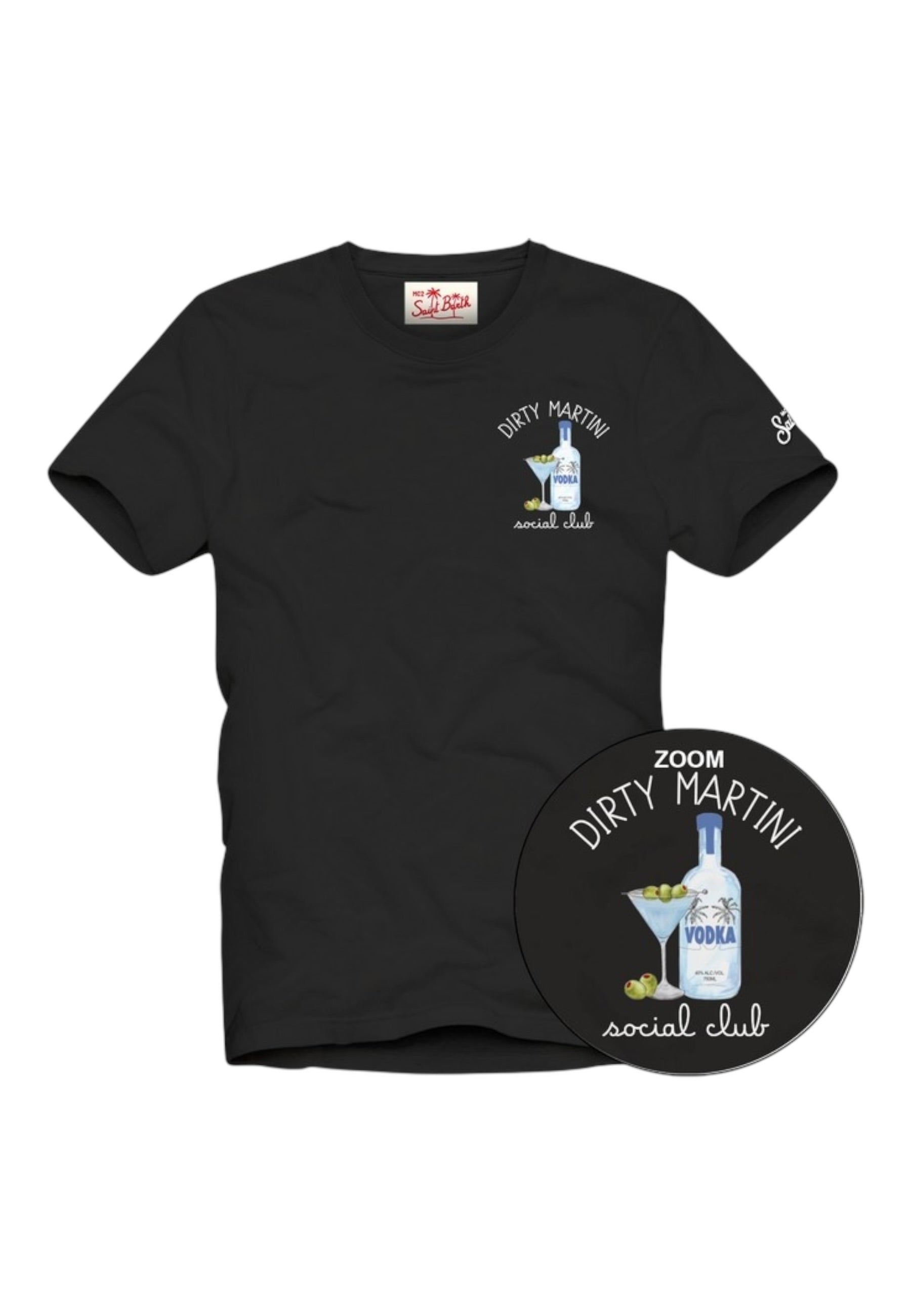 T-Shirt Manica Corta Uomo Mc2 Saint Barth Stampa E/O Ricamo Frontale Social Martini Portofino POT0001