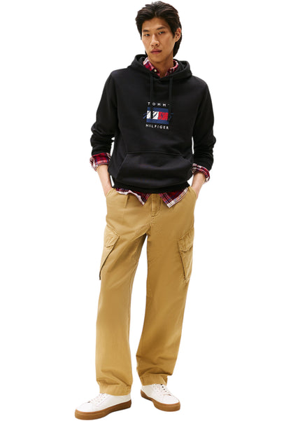 Felpa Con Cappuccio Uomo Tommy Hilfiger  Linear Flag Graphic MW0MW41332