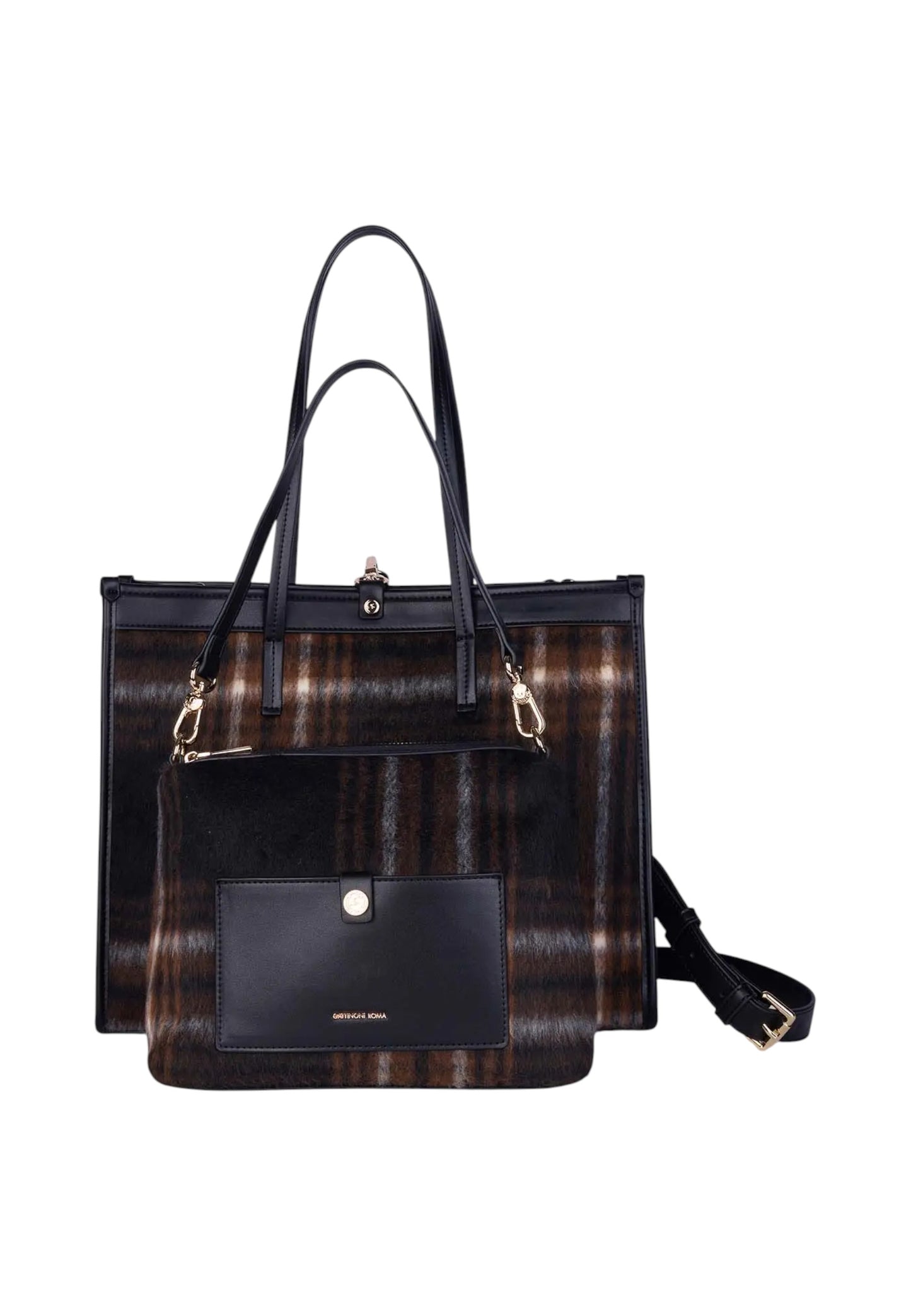 Borsa A Spalla Donna Gattinoni Large Shopping Fernanda Check BINF08686WZC