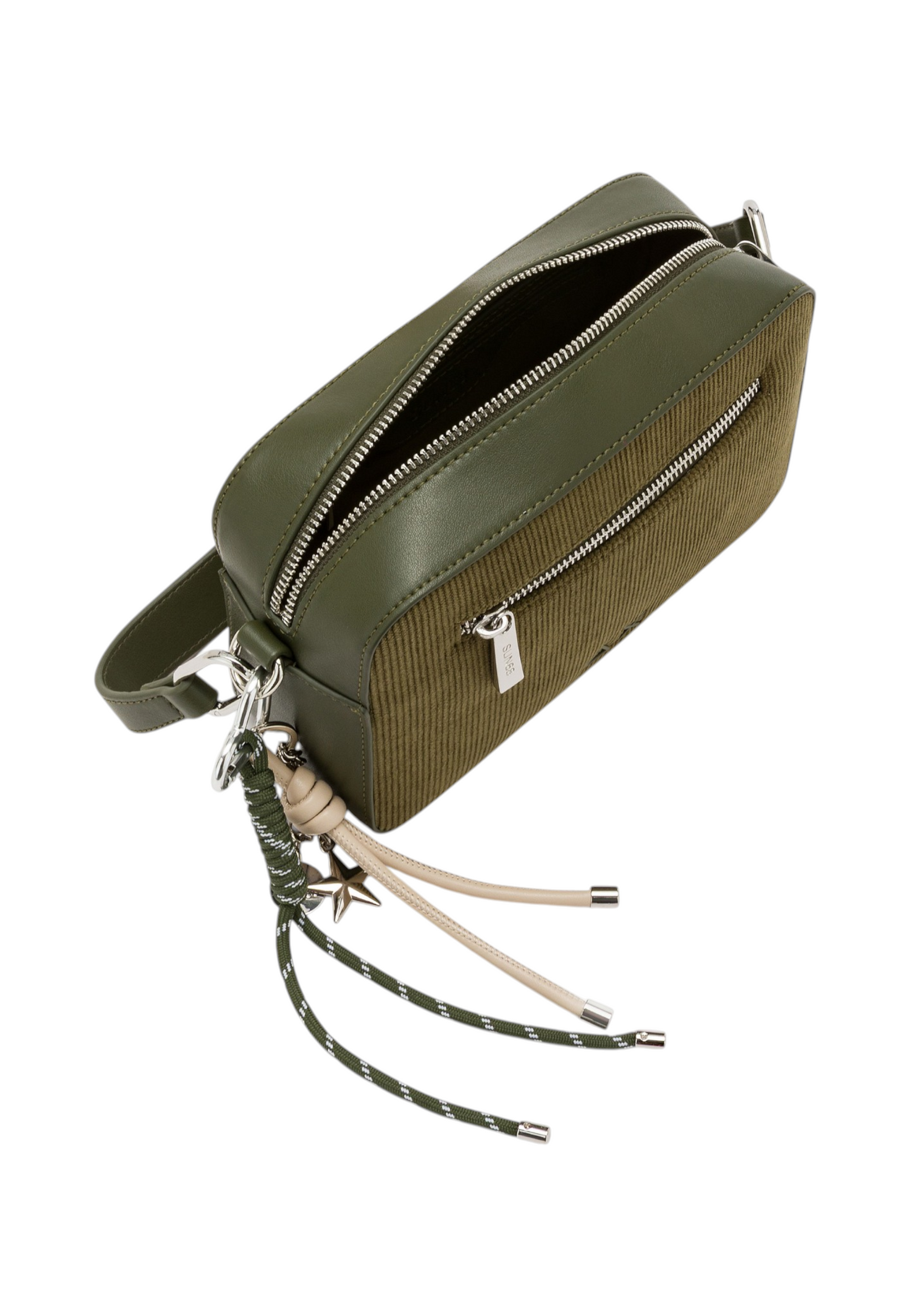 Borsa A Tracolla Donna Sun68 Camera Bag Velluto A Coste, Tracolla Regolabile, Tasca Frontale Con Zip, Chiusura Con Zip, Logo Frontale Corduroy Y46218