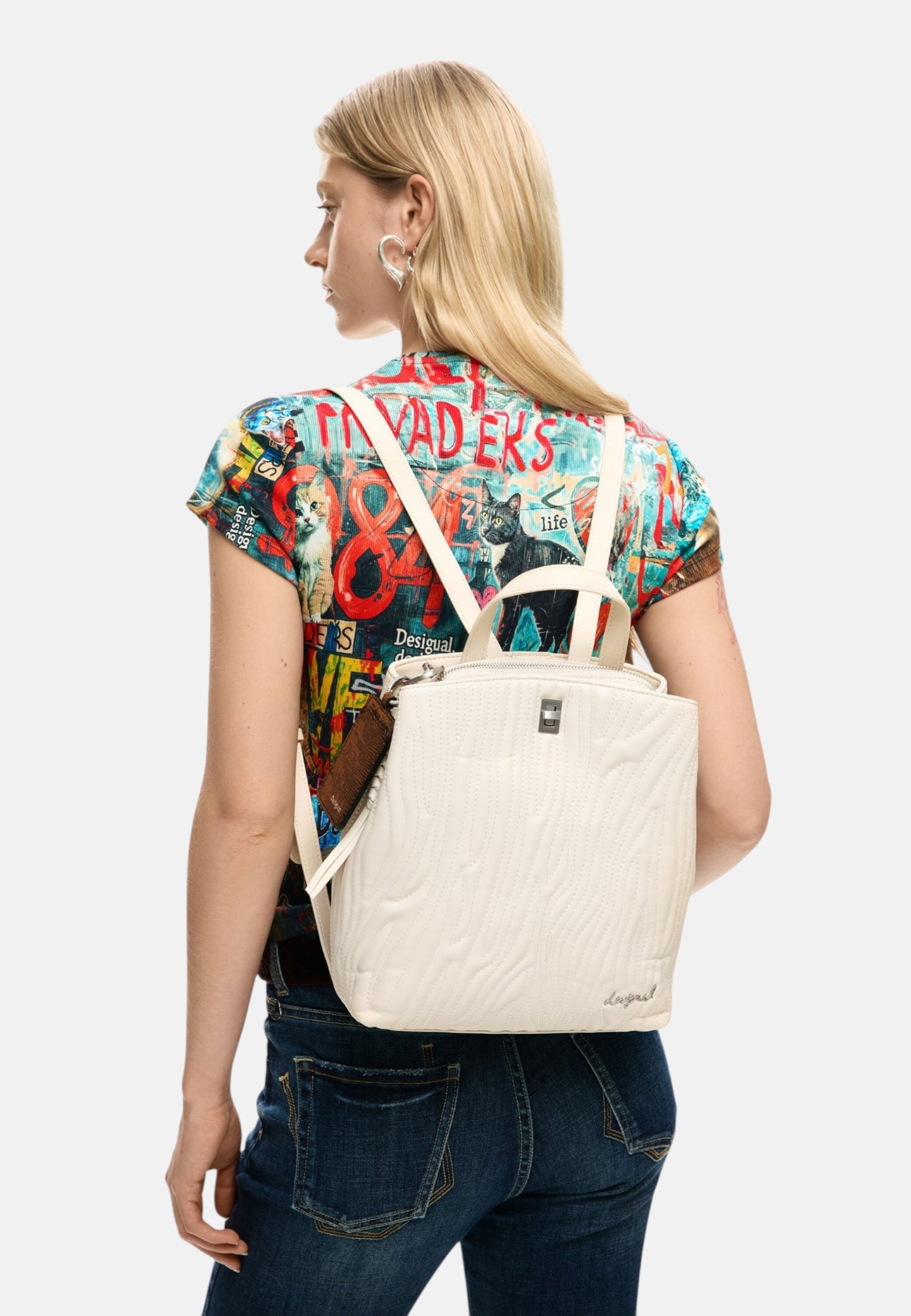 Zaino  Donna Desigual  Helium Sumy Mini Ecru 26SAKP41