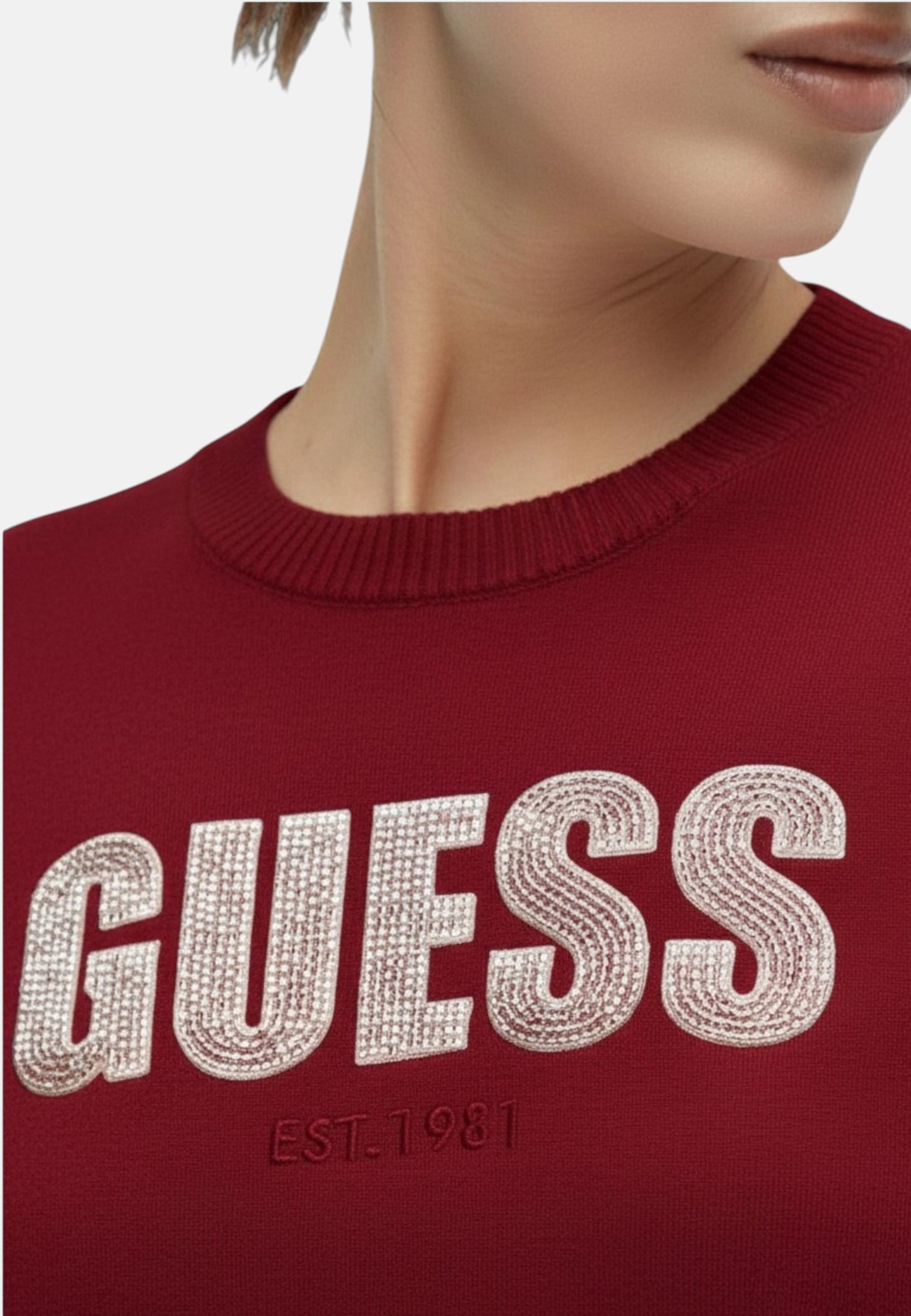 Maglia A Girocollo Donna Guess Manica Corta Norah Logo W6RR47Z2NQ2