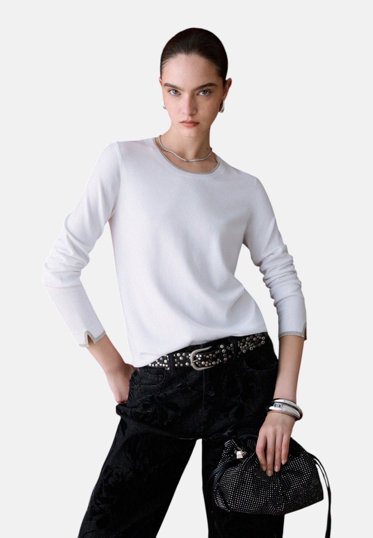 Maglia A Girocollo Donna Liu Jo Basic Fit  WF6015MS49I