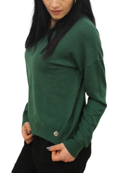 Maglione A Girocollo Donna White Wise Con Spalla Scesa  WW18000