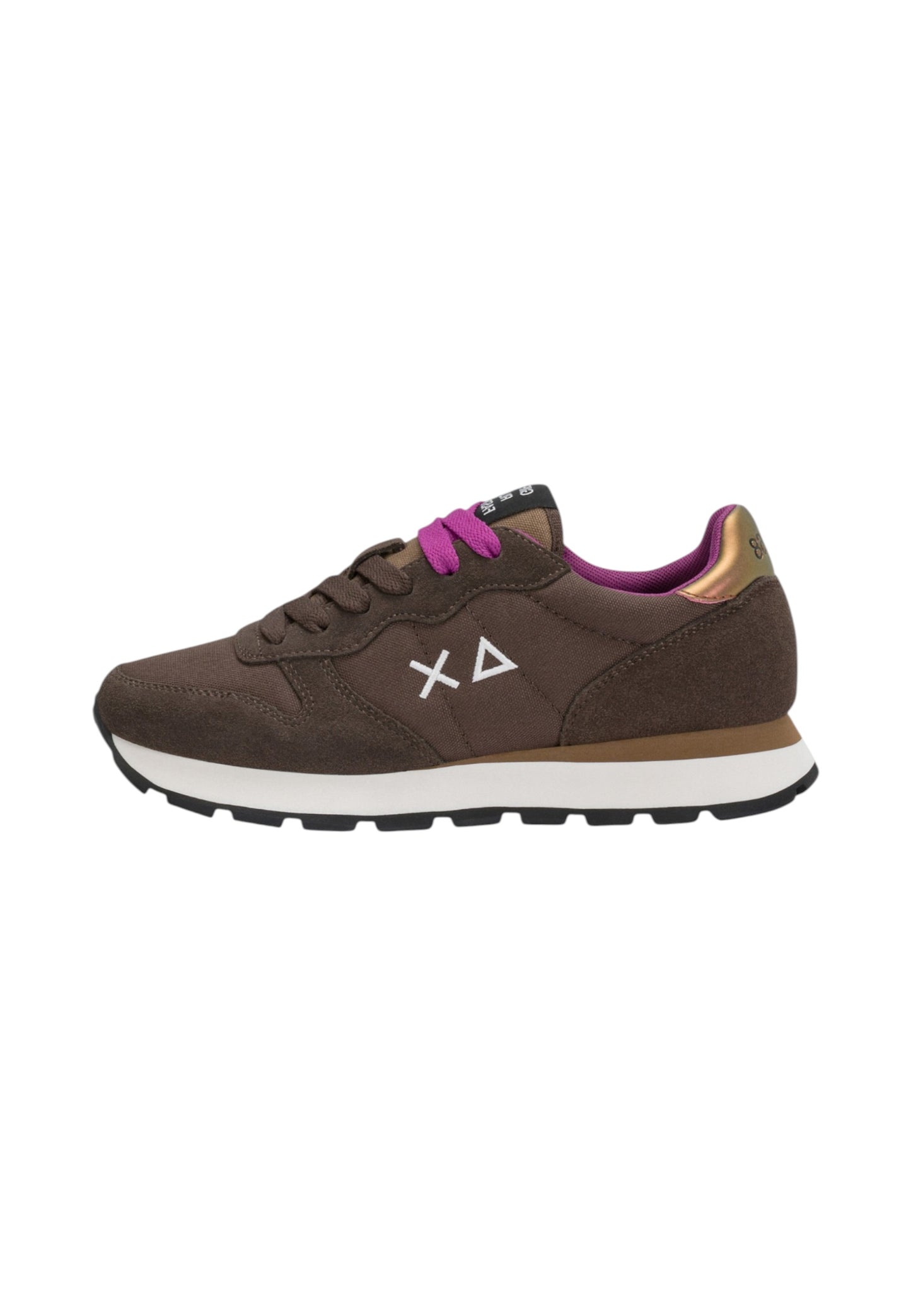 Sneakers Basse Donna Sun68 Stile Running, Nylon E Suede, Logo Ricamato Ally Solid Z46201