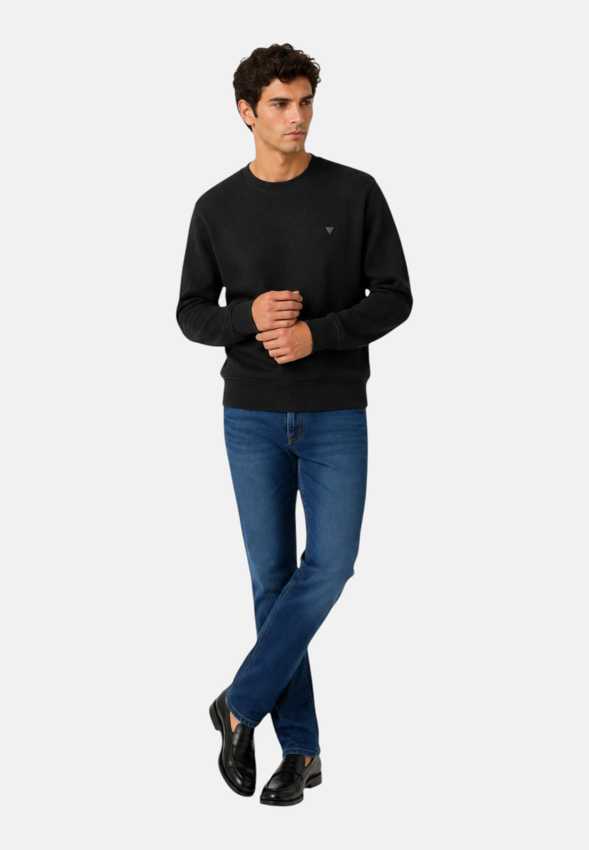 Felpa A Girocollo Uomo Guess  Textured M6YQ24K4245