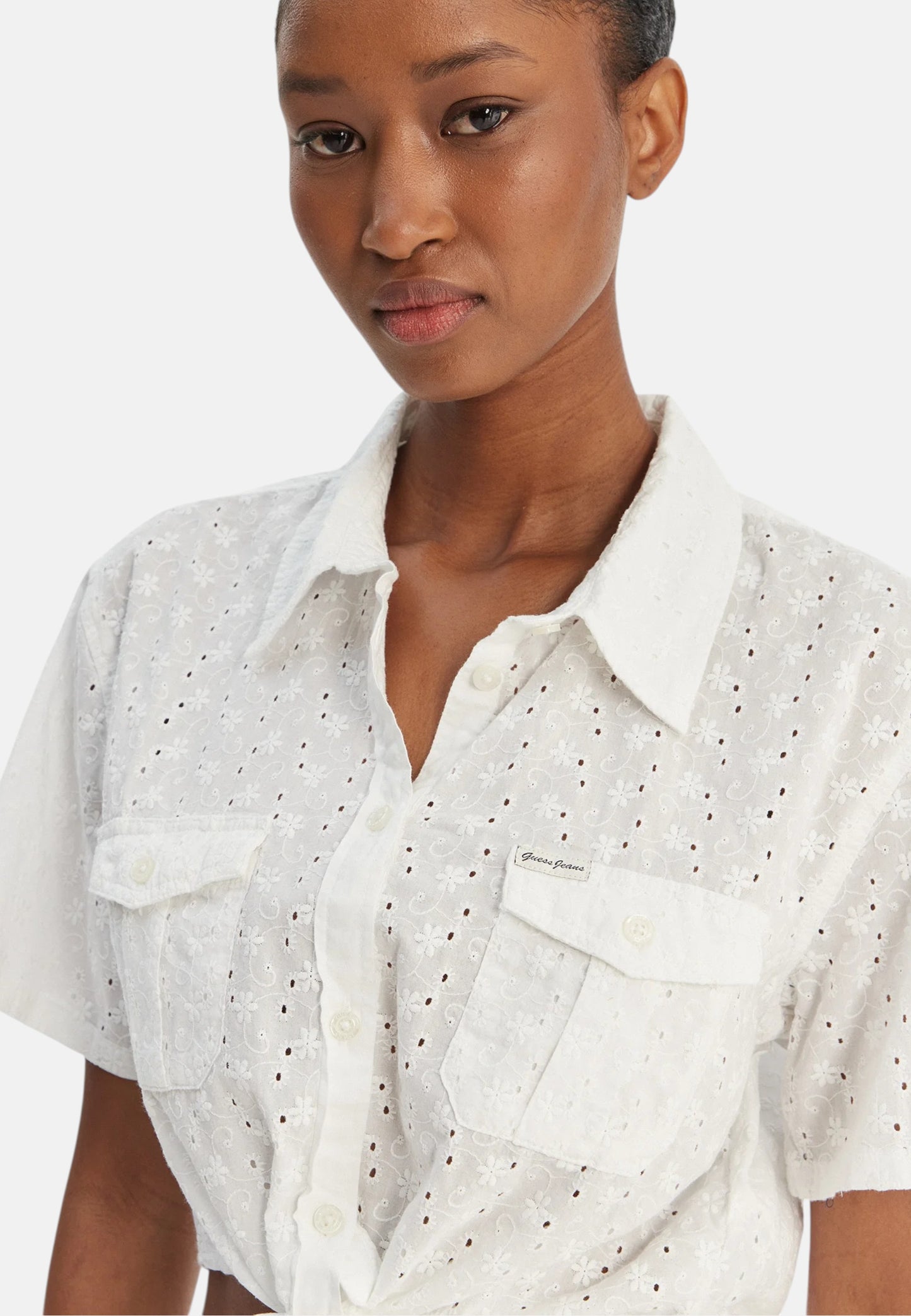 Camicia Manica Corta Donna Guess  Gj Cropped Front Tie W6GHA3WO331