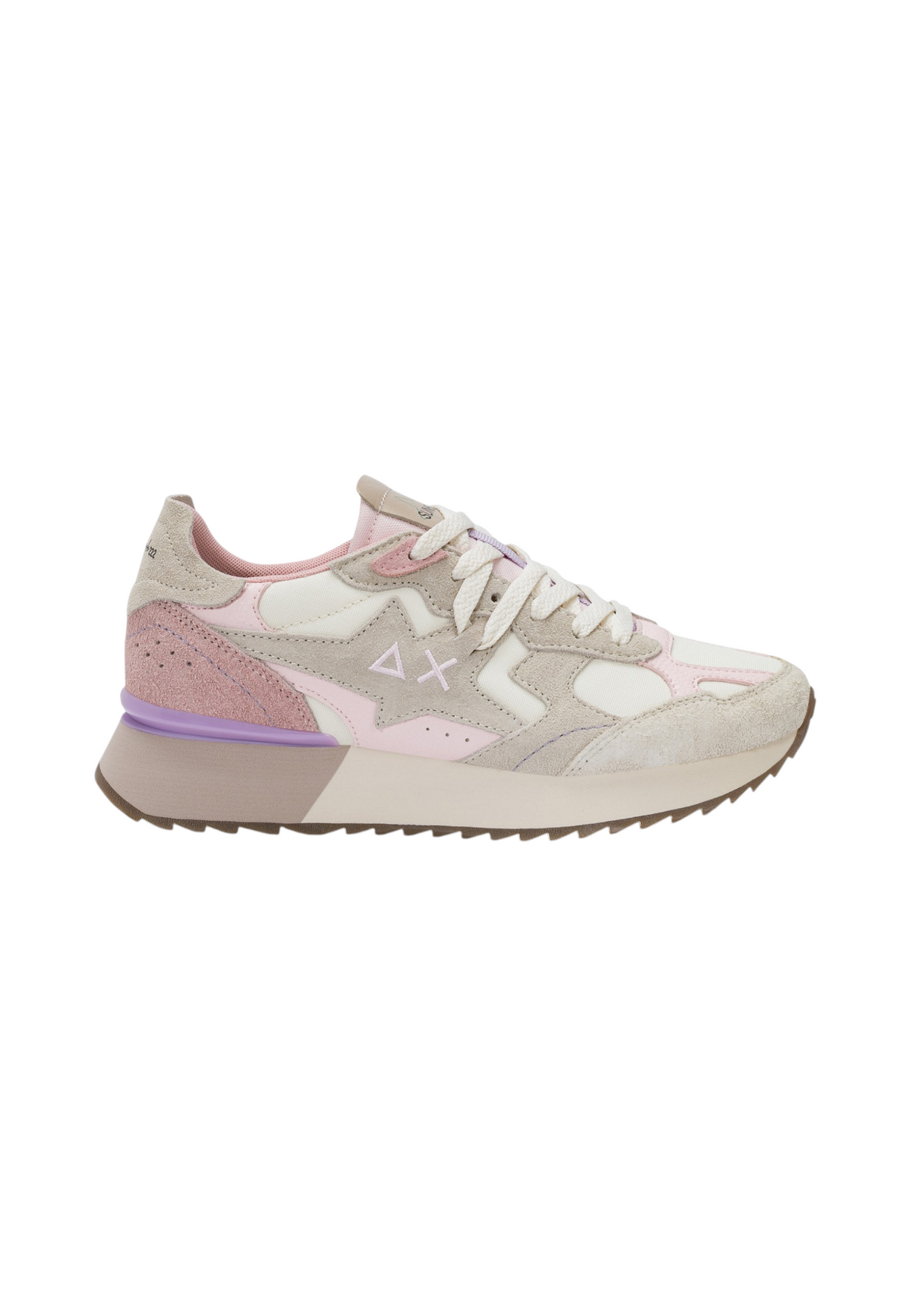 Sneakers Basse Donna Sun68 Stile Running, Suede E Nylon Stargirl Multicolor Z46222