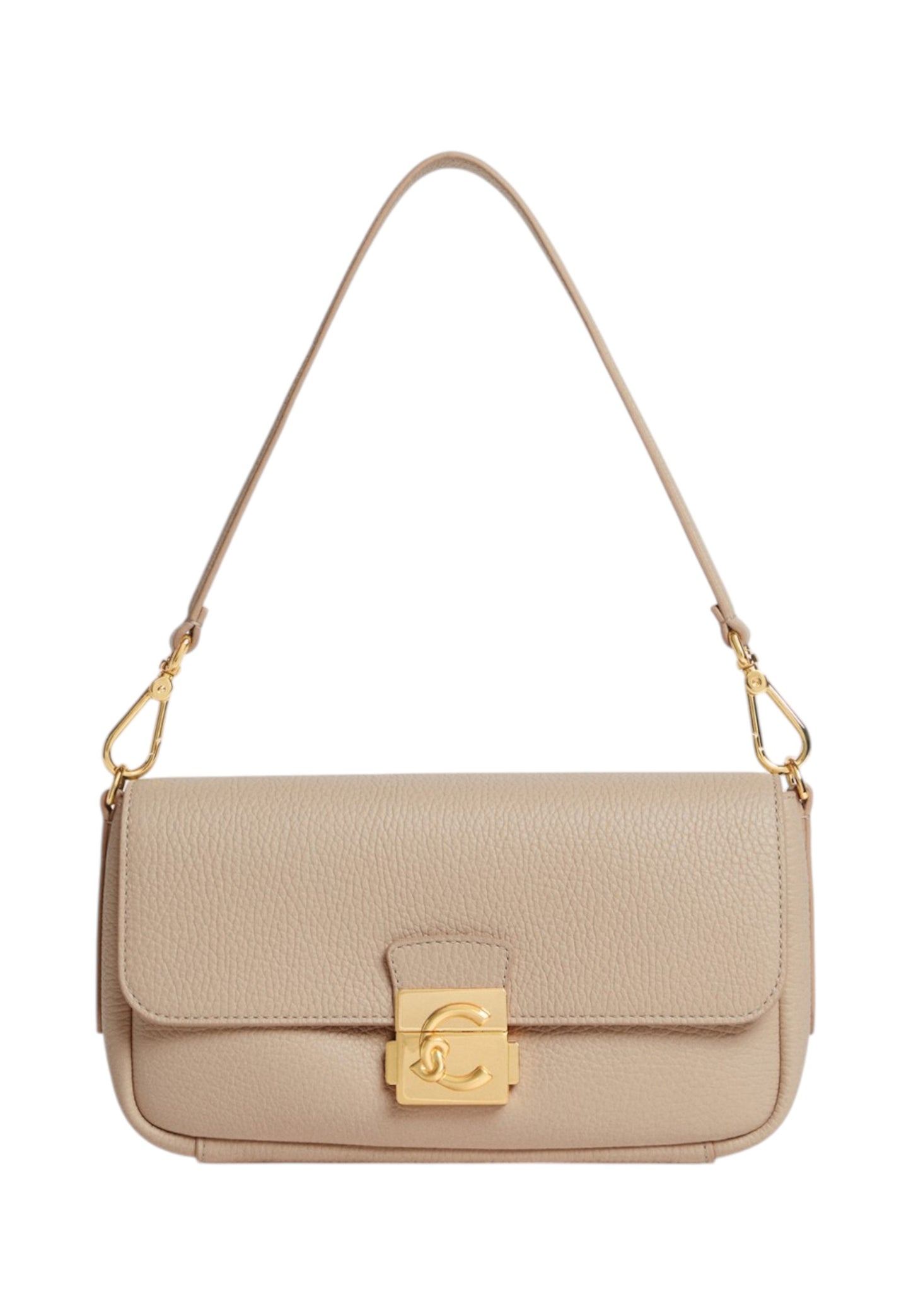 Borsa A Spalla Donna Coccinelle In Pelle Martellata Coccinelle C-Me Lock Medium E1U4K120201