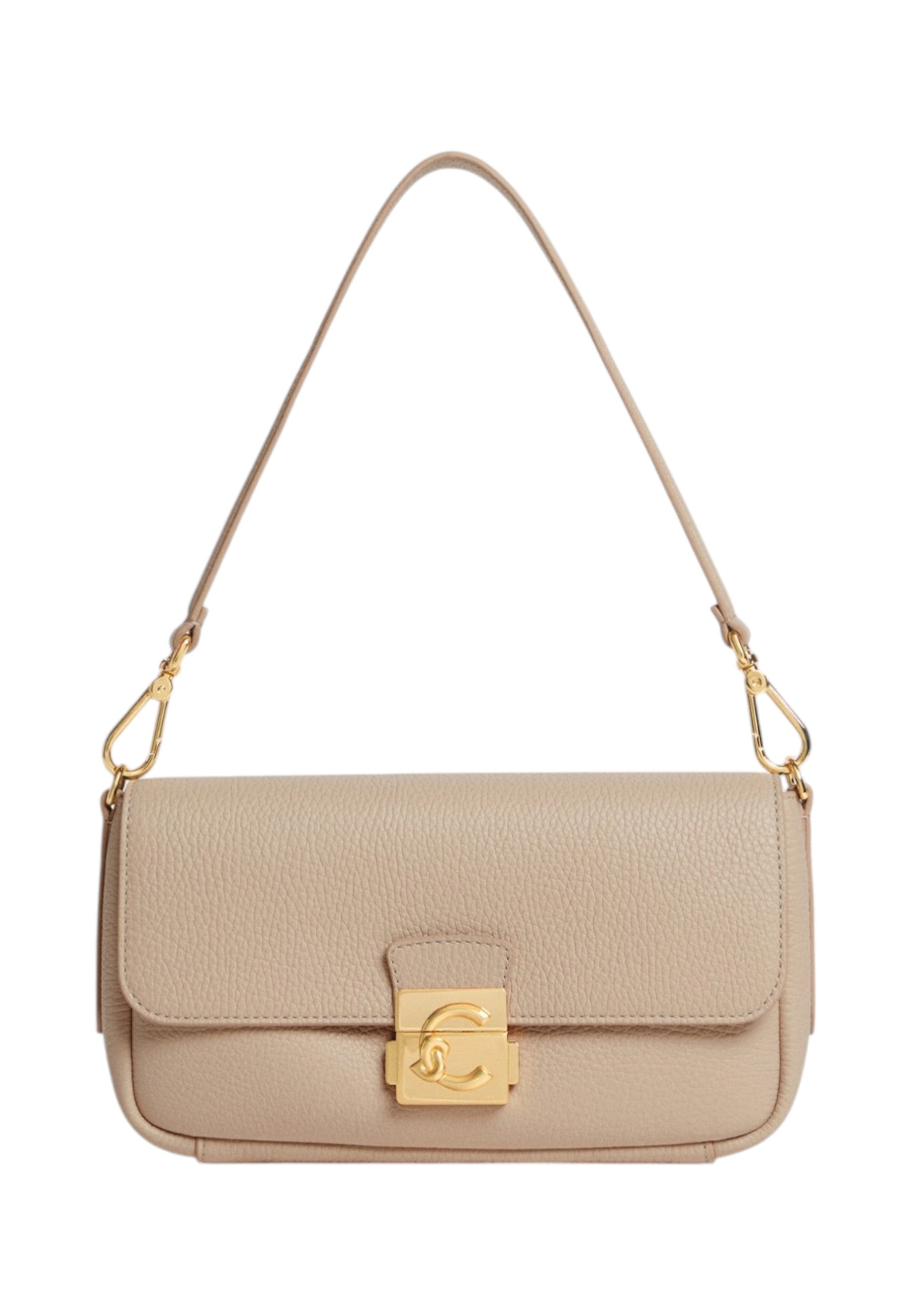 Borsa A Spalla Donna Coccinelle In Pelle Martellata Coccinelle C-Me Lock Medium E1U4K120201