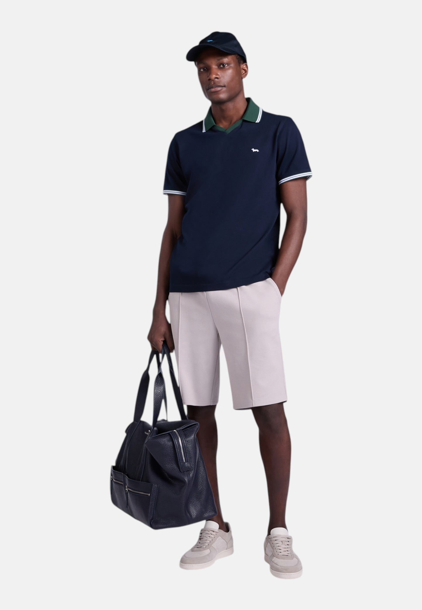 Polo Manica Corta Uomo Harmont & Blaine Collo Derby Con Fascia A Contrasto  LRQ460020004