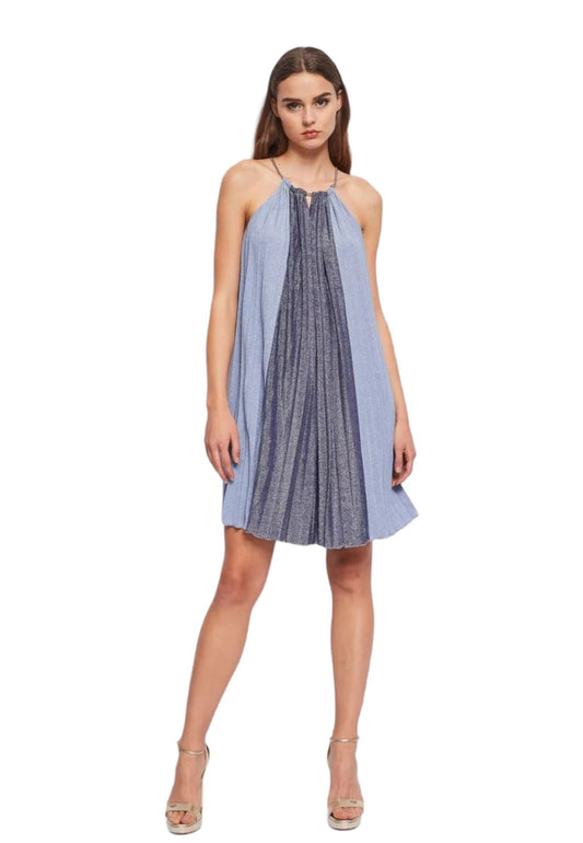 Vestito Corto Donna Gaudi Elegante All'Americana Plissettato In Jersey 311FD14014