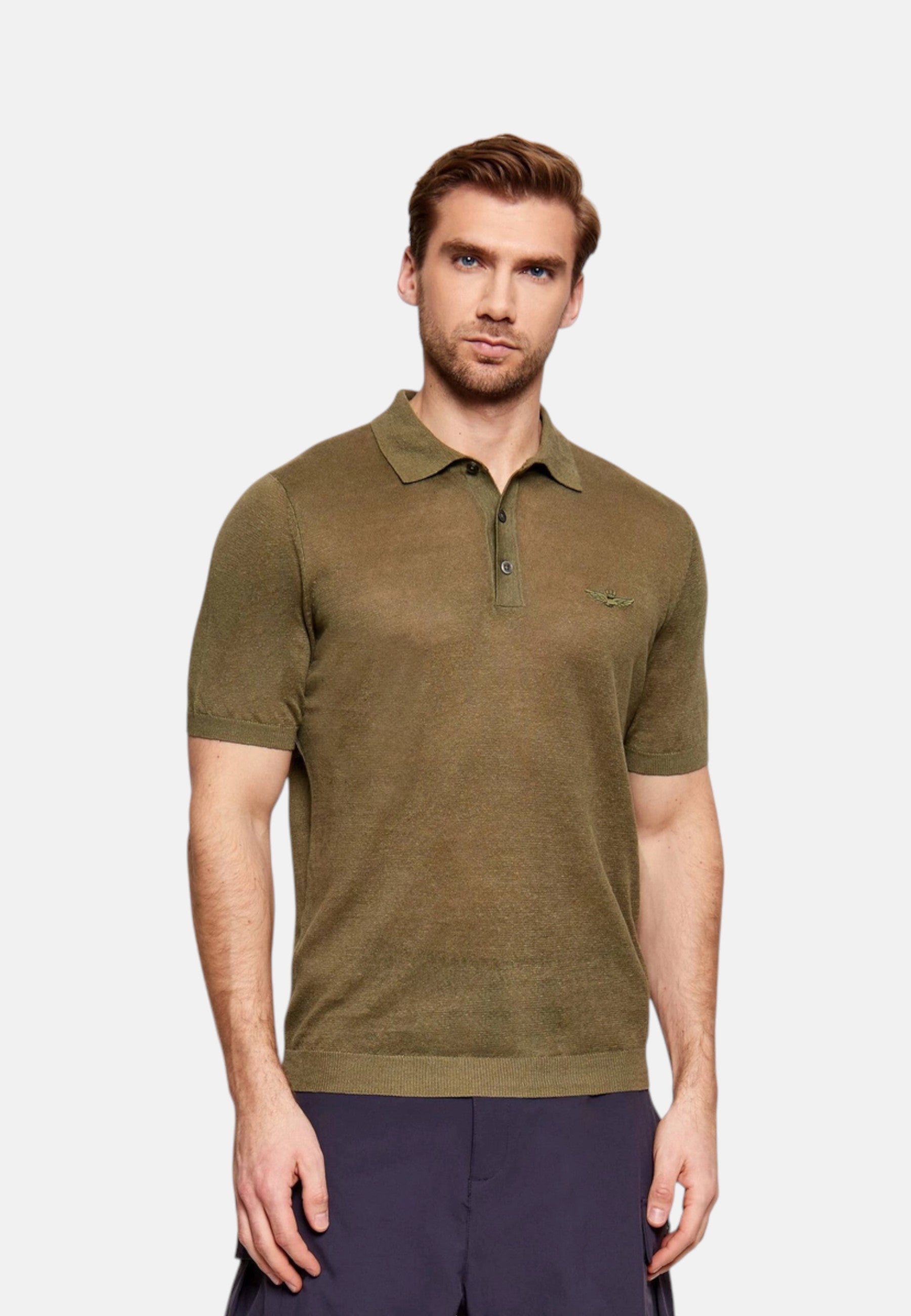 Polo Manica Corta Uomo Aeronautica Militare In Maglia Di Lino  261MA1625UL00935