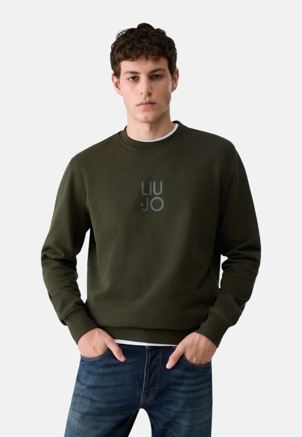 Felpa A Girocollo Uomo Liu Jo Con Logo Frontale Liu Jo  QF6074F0946