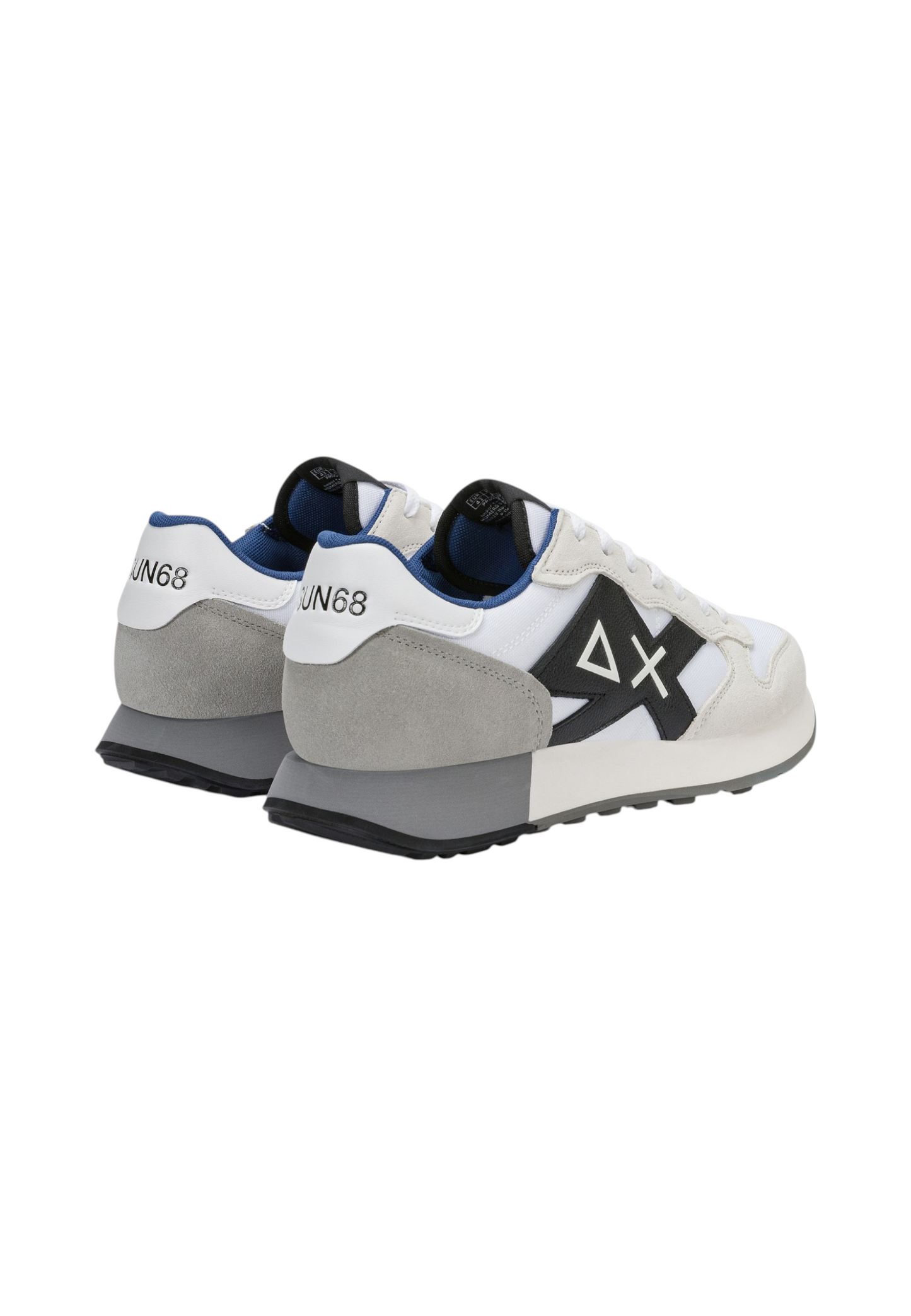 Sneakers Basse Uomo Sun68 Stile Running, Nylon E Suede, Maxi Logo Ricamato, Dettagli A Contrasto Jaki 2.0 Solid Z46121