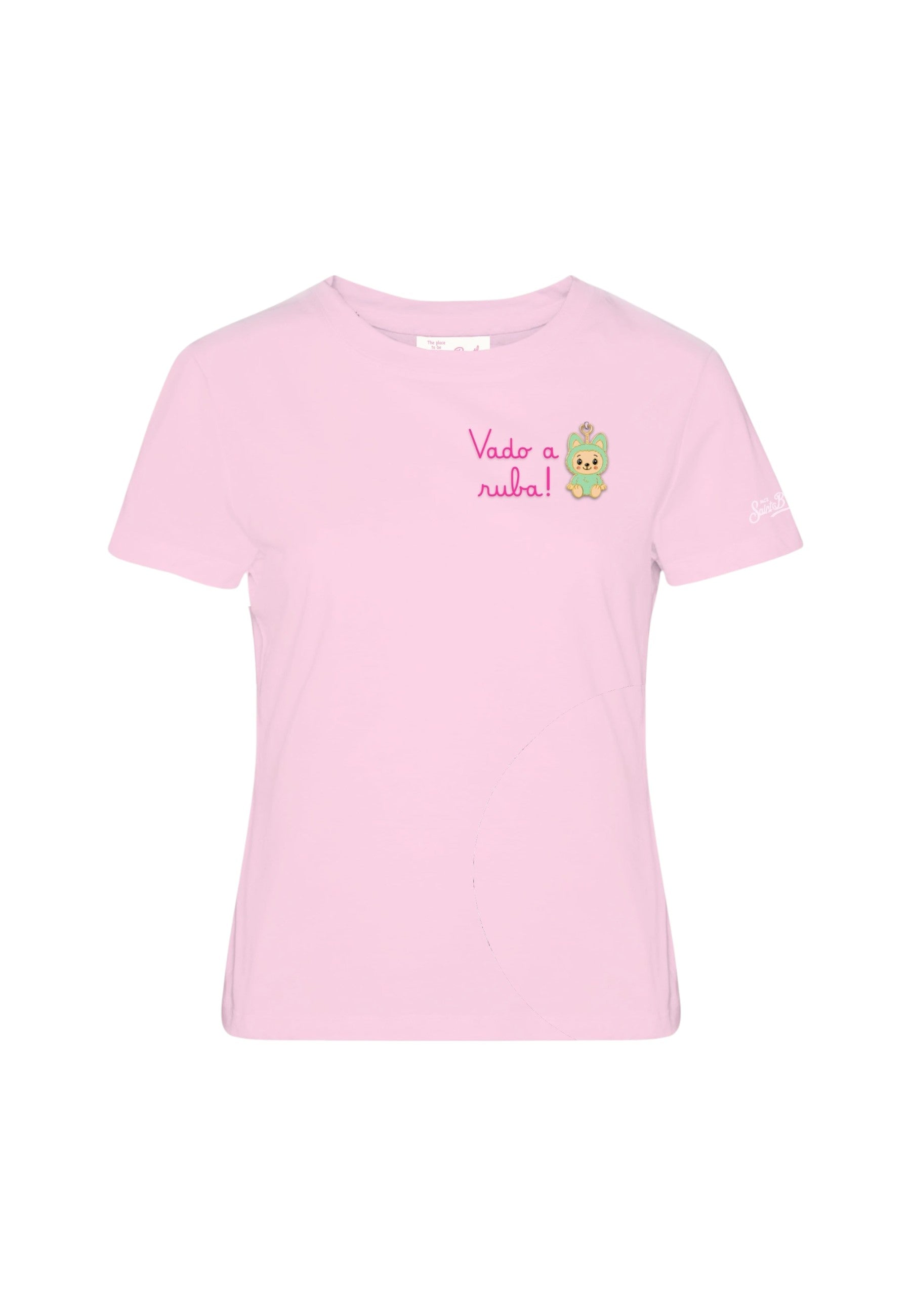 T-Shirt Manica Corta Donna Mc2 Saint Barth Vado Ruba Puppy Charm Emb Emilie EMI0001