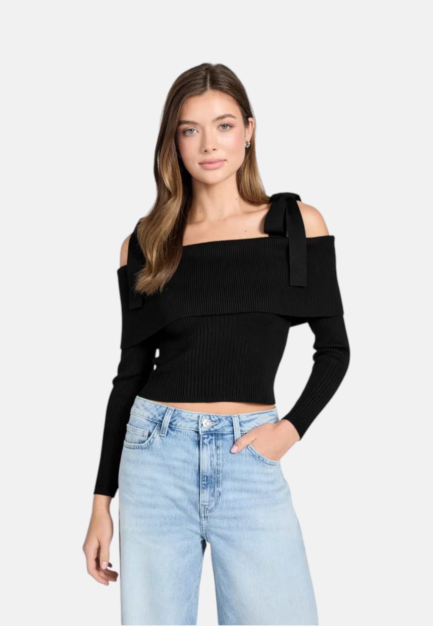 Maglia  Donna Guess  Off Shoulder Rib Terra W6RR13Z2YJ2