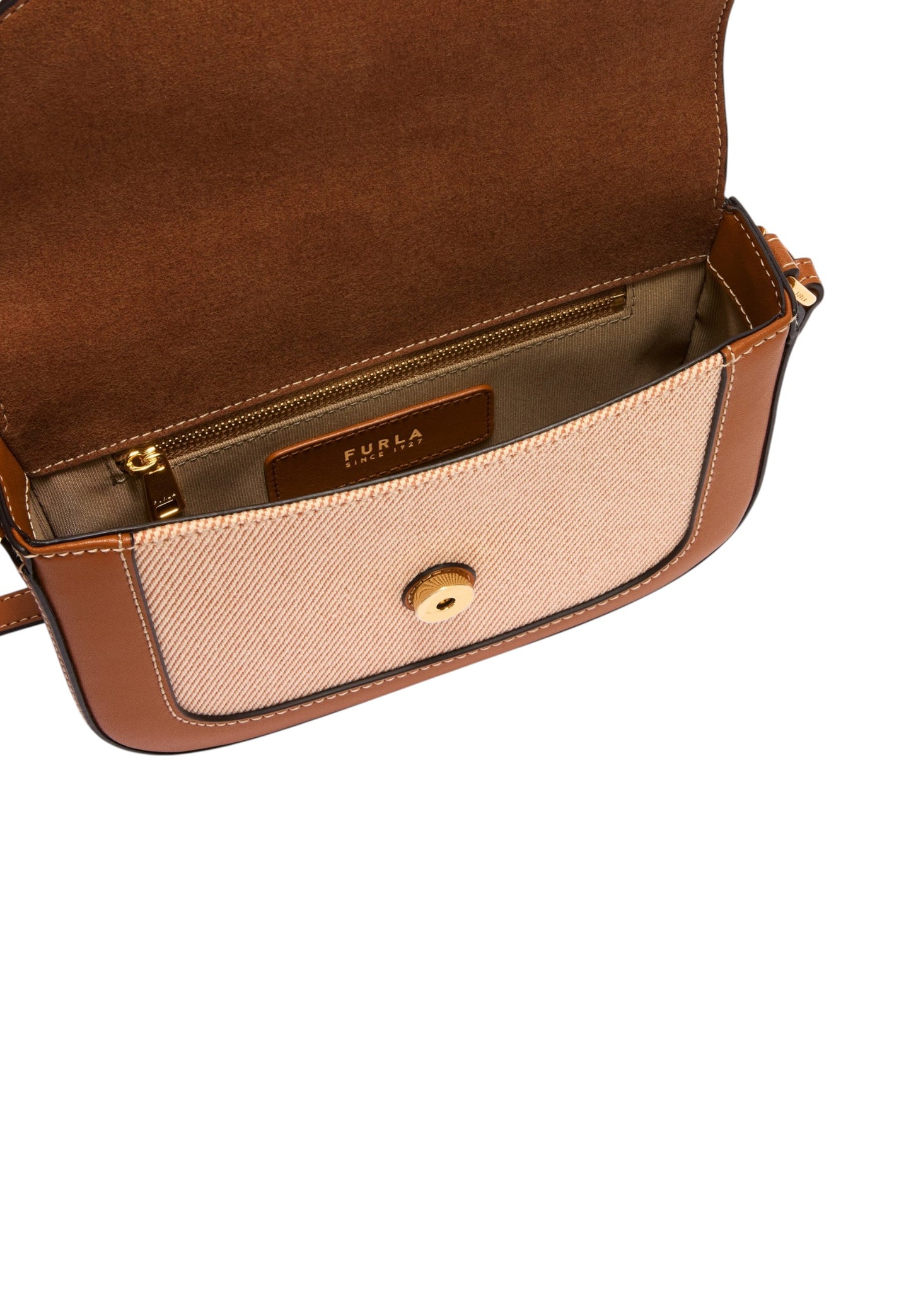 Borsa A Tracolla Donna Furla Crossbody Rotonda Small Tessuto Canvas Furla Moonlight WB01887BX3542