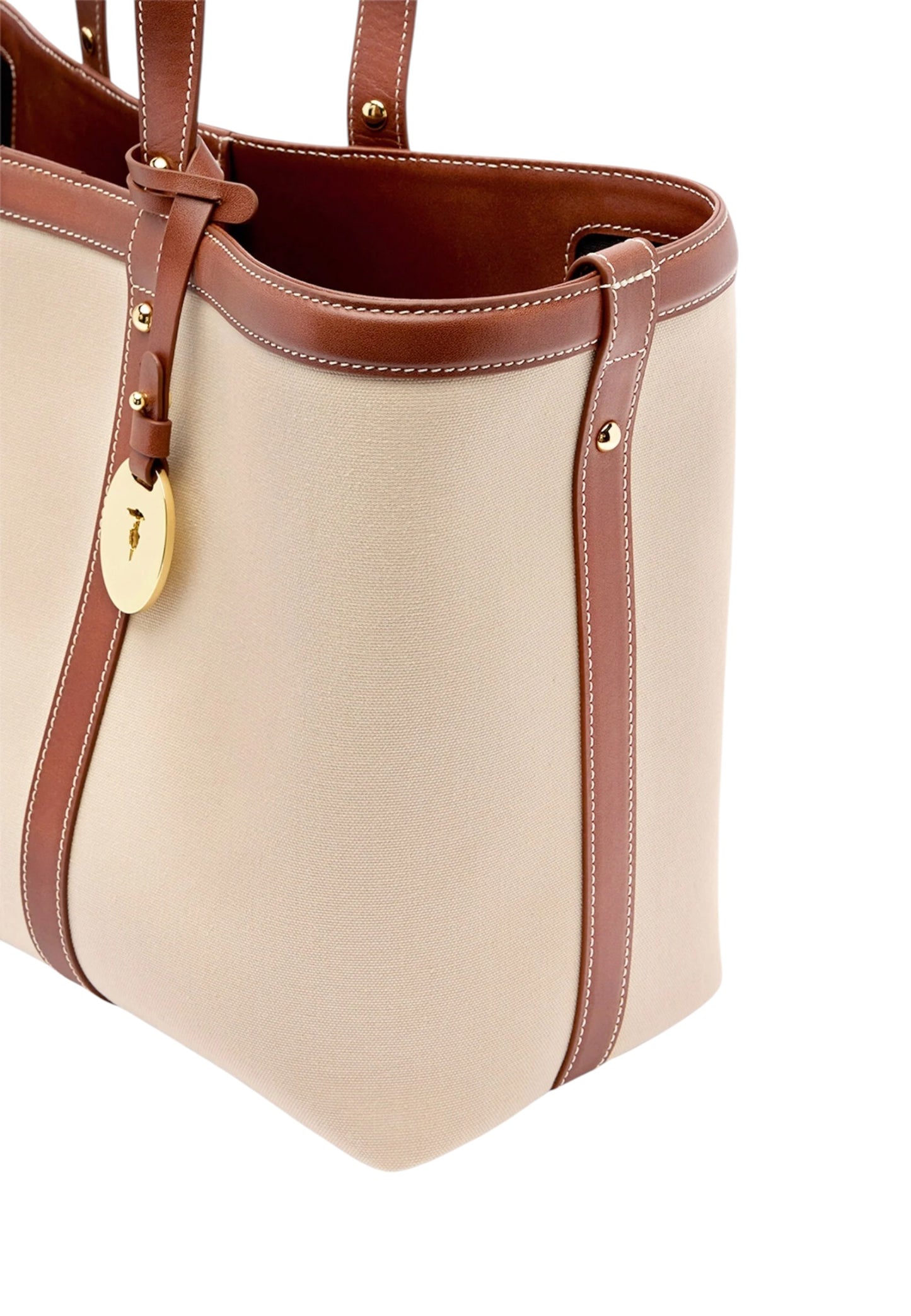 Borsa A Spalla Donna Trussardi Shopper In Canvas E Pelle Elba Z772E006473N