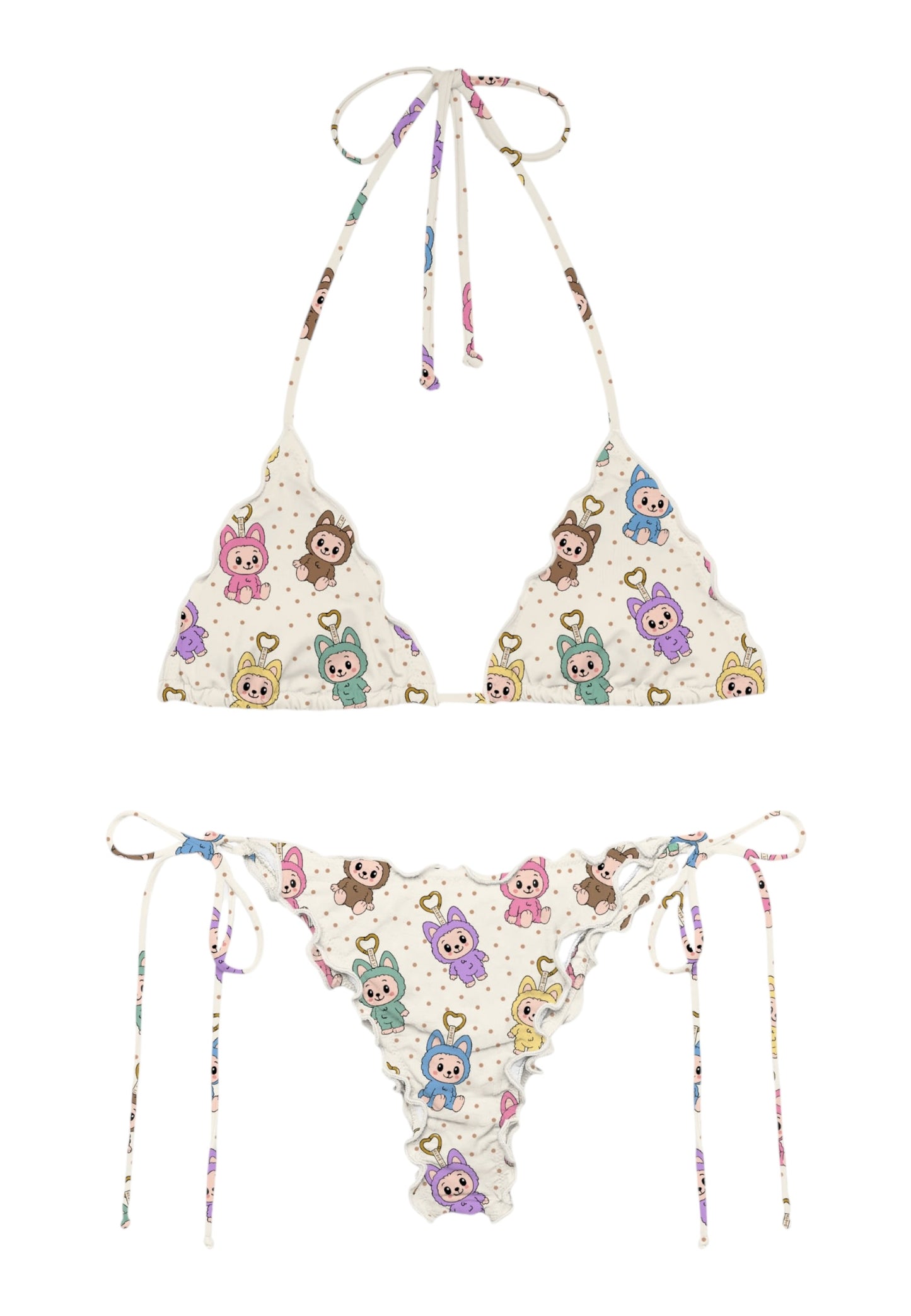 Bikini 2 Pezzi Donna Mc2 Saint Barth Triangle Frou Frou Sagittarius + Slip Miami, Puppy Charms Mini Sagitami SAGI001