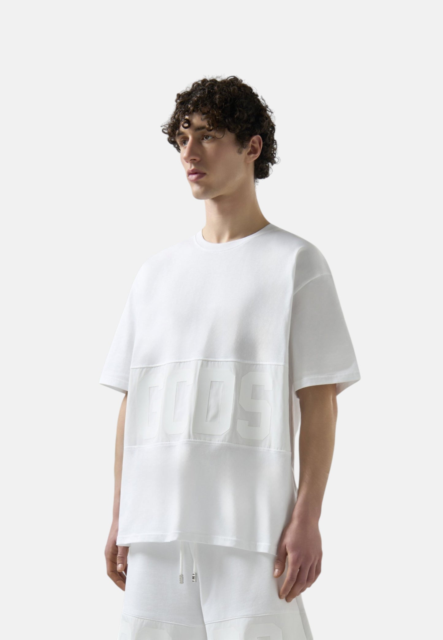 T-Shirt Manica Corta Uomo Gcds Oversize Fit Band Logo Tonal Loose Z0MLQC109J101