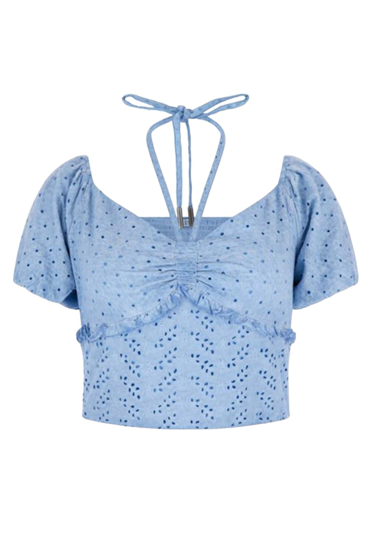 Top Manica Corta Donna Guess  Aini Cropped W3GP16KALQ0