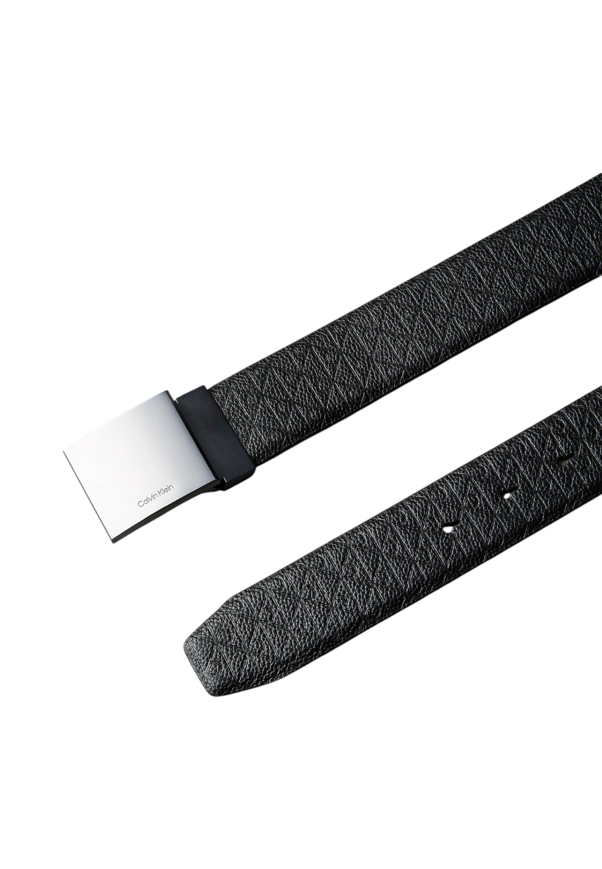 Cintura  Uomo Calvin klein Reversibile, Regolabile, Altezza 3,5 Cm, Fibbia A Placca, Texture Geometrica, Logo Calvin Klein  LV04D7141G