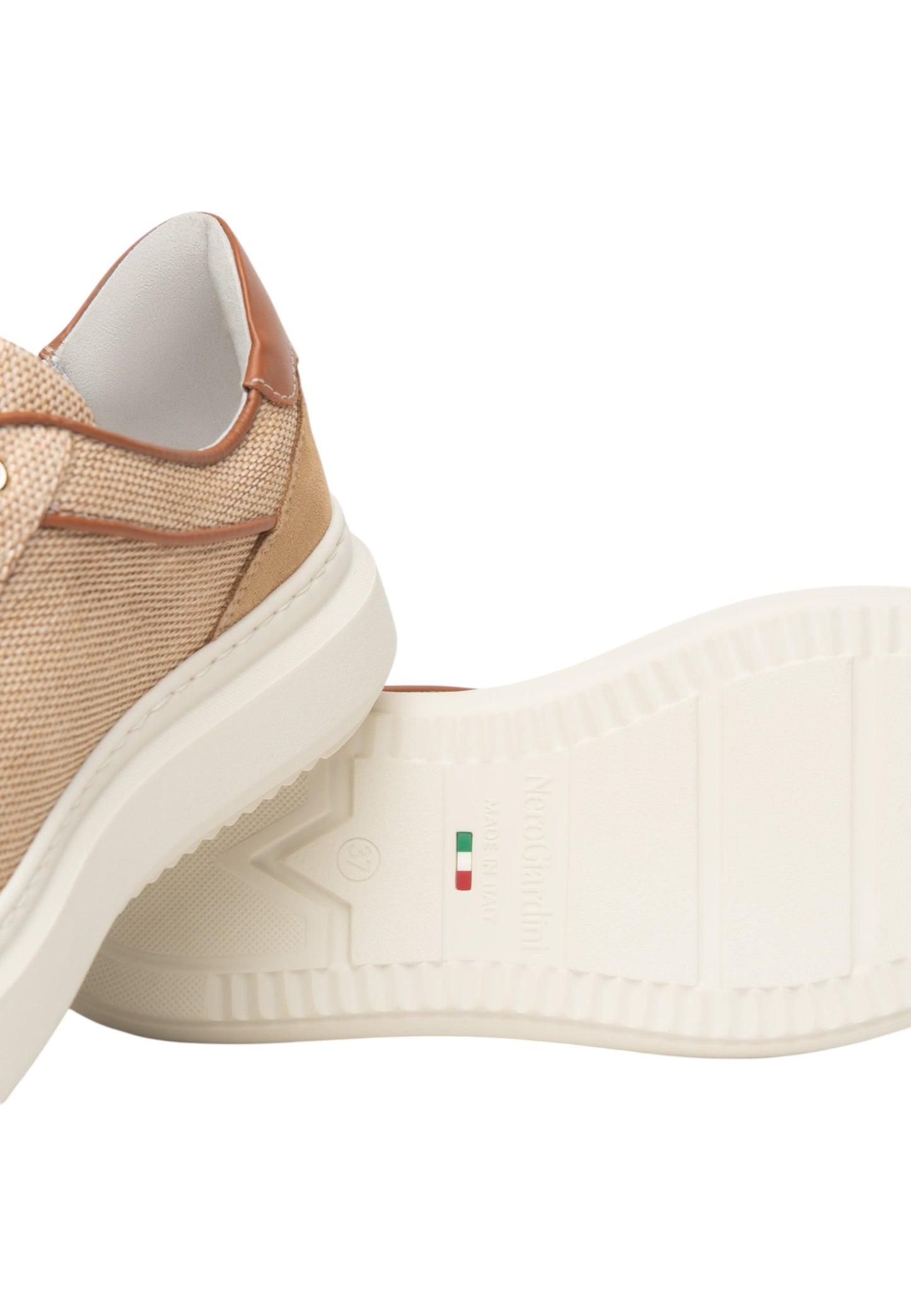 Sneakers Basse Donna Nero Giardini Effetto Paglia Con Inserti In Pelle E Logo Metallico  E615282D