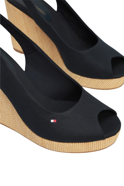 Sandali Con Zeppa Donna Tommy Hilfiger Alta Iconic Elena Sling Back Wedge FW0FW04789