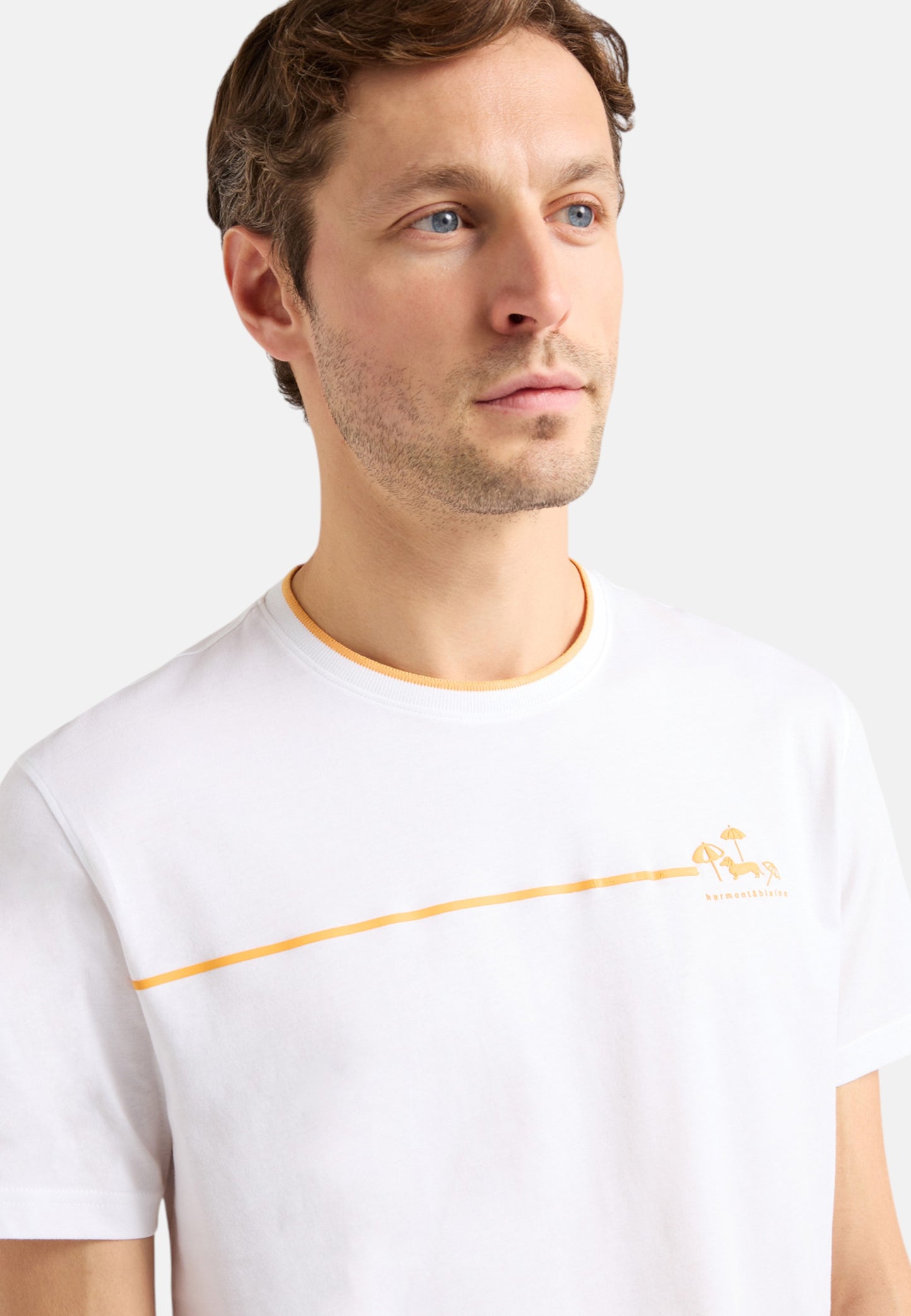 T-Shirt Manica Corta Uomo Harmont & Blaine Con Stampa Mare  IRQ421021055