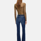 Jeans Flare Fit Donna Pinko Vestibilit� flare, gamba svasata dal ginocchio, design cinque tasche, denim stretch, cintura abbinata con fibbia Love Birds, ricamo sulla tasca posteriore Flora 100166A3FR