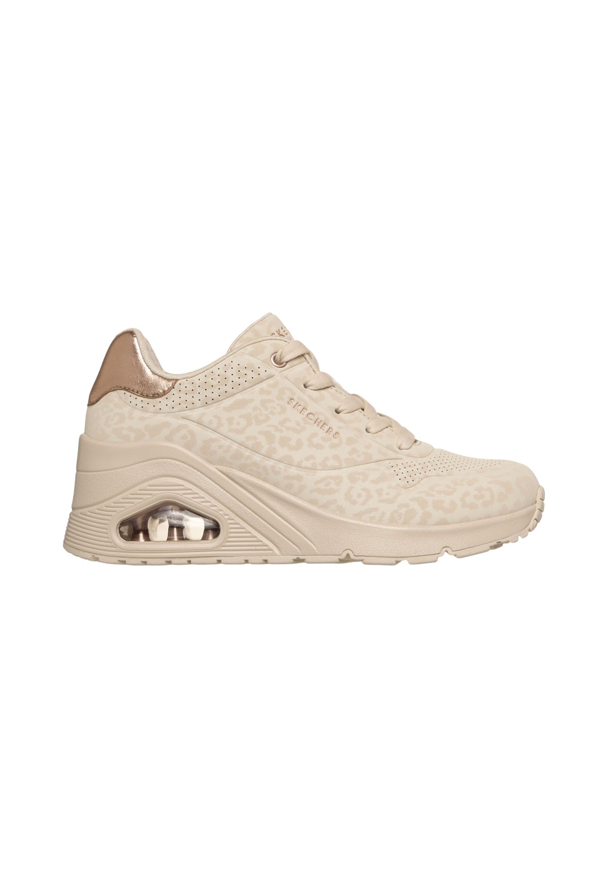 Sneakers Basse Donna Skechers Air-Cooled Memory Foam, Skech-Air, Stampa leopardata Uno Wedge - Safari Daze 177521