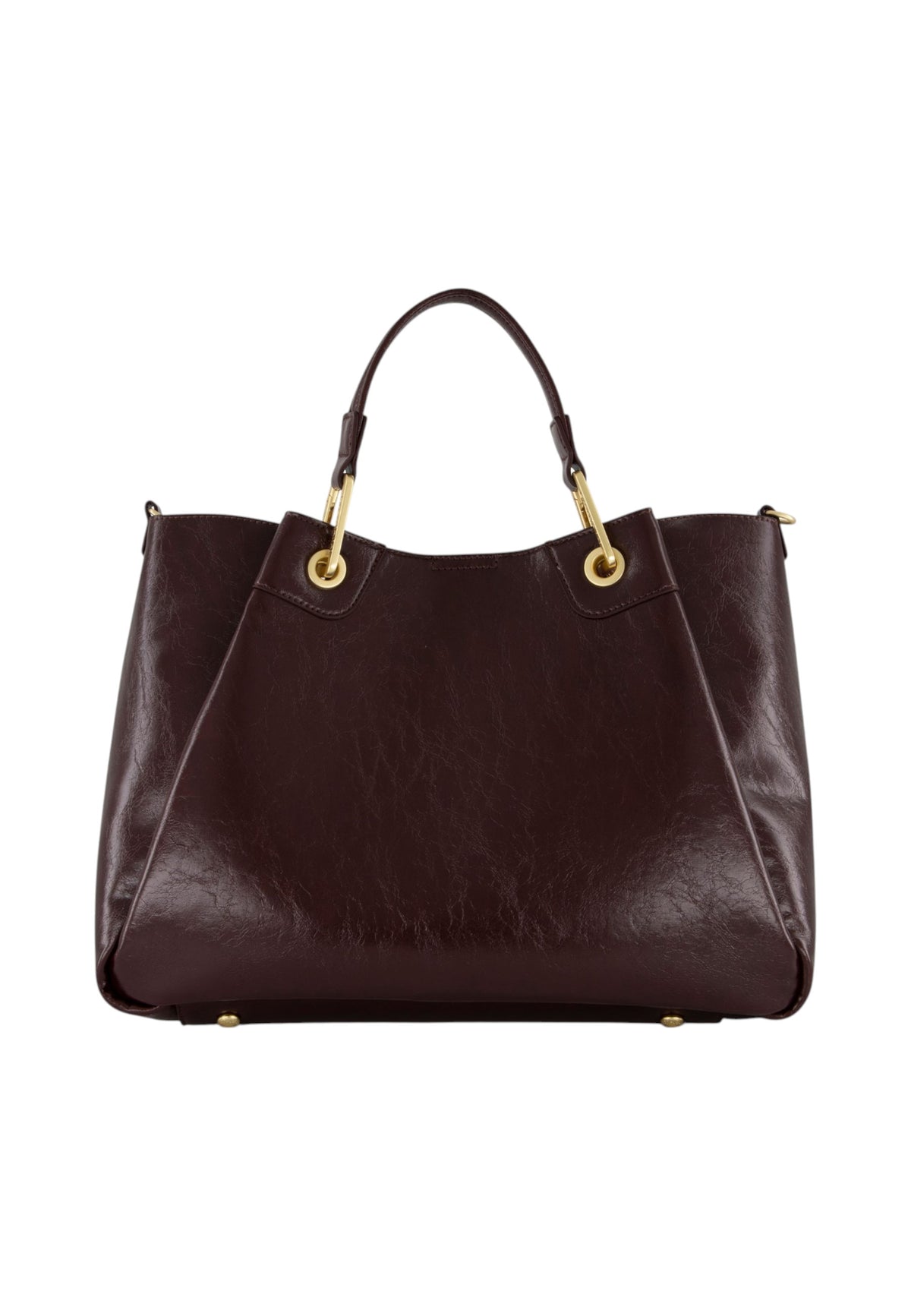 Borsa A Mano Donna Braccialini A Bauletto, Doppio con tracolla removibile e regolabile, Chiusura con clip, Con pochette interna removibile, Finitura lucida effetto spiegazzato, Dimensioni: 36 x 17 x 29 Cm Amy B19192YY