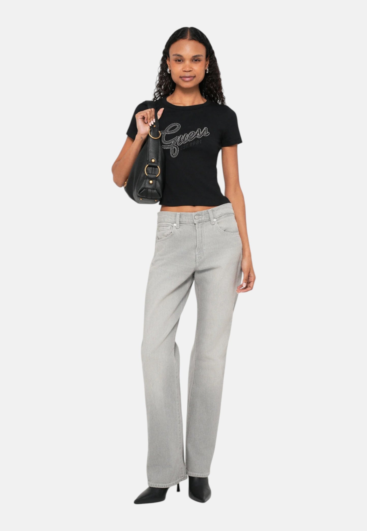 T-Shirt Manica Corta Donna Guess  Guess Studs Script W6RI22KA0H1