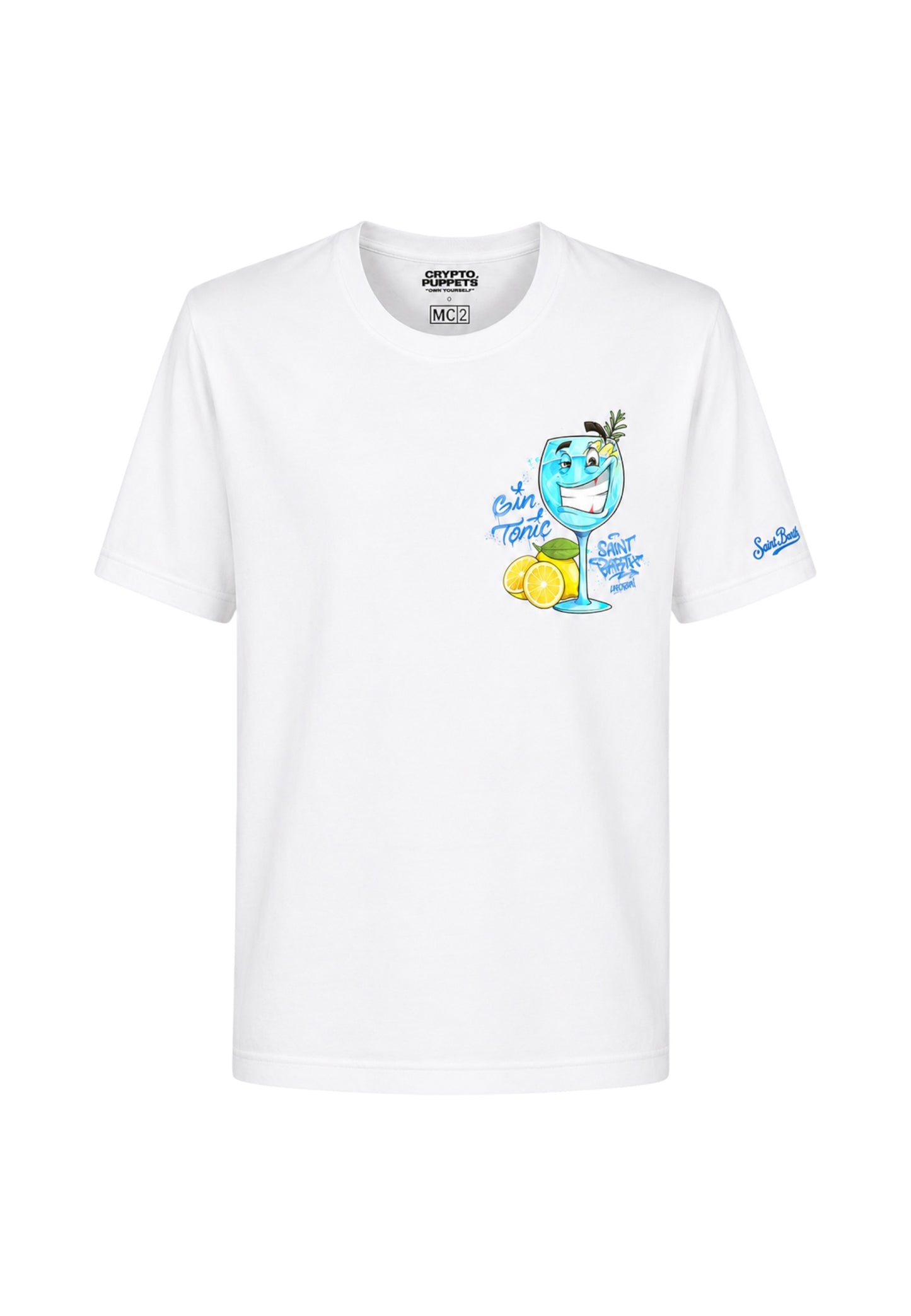 T-Shirt Manica Corta Uomo Mc2 Saint Barth Stampa/Ricamo Fronte E Retro Cpt Gin Tonic Portland PRL0002